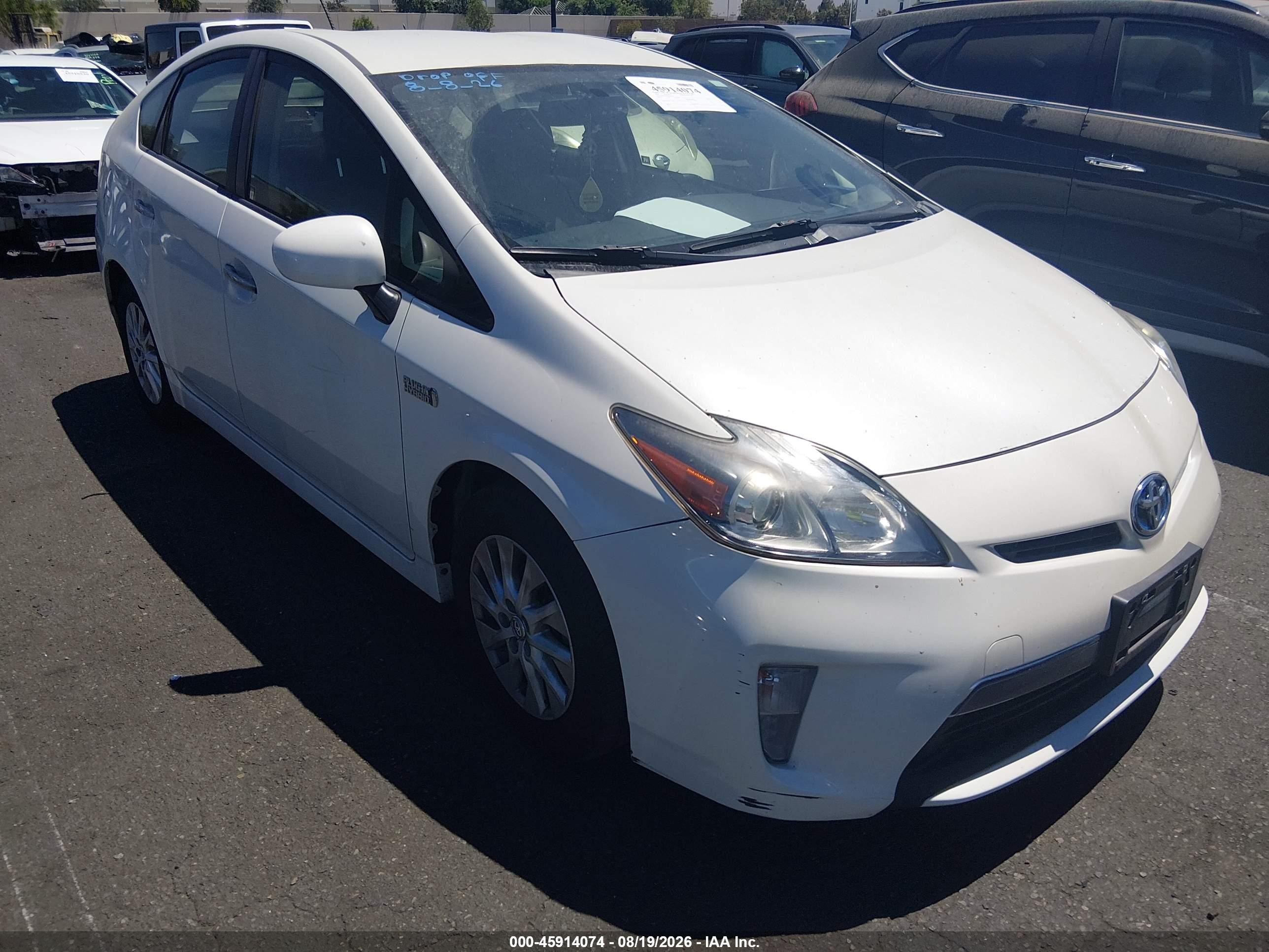 2014 Toyota Prius Plug-in Advanced Белый vin: JTDKN3DP2E3061133