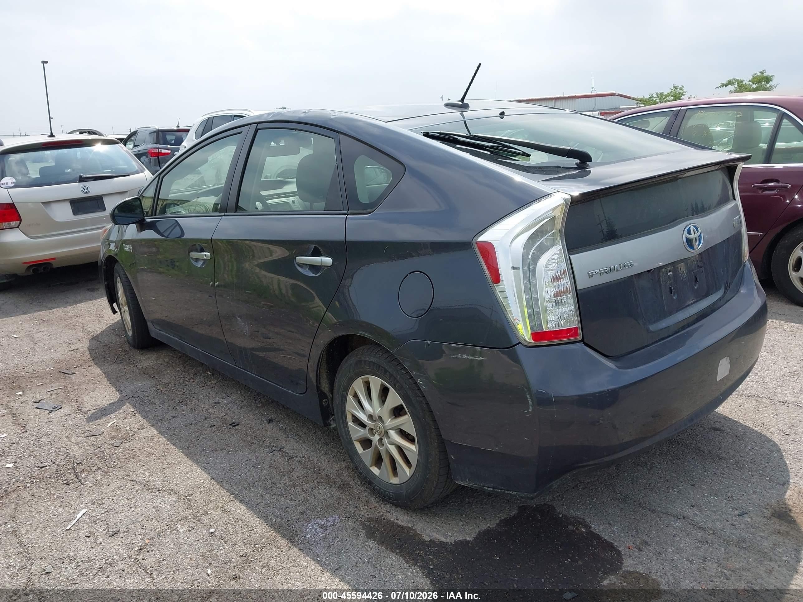 2012 Toyota Prius Plug-in   Gray vin: JTDKN3DP3C3023150