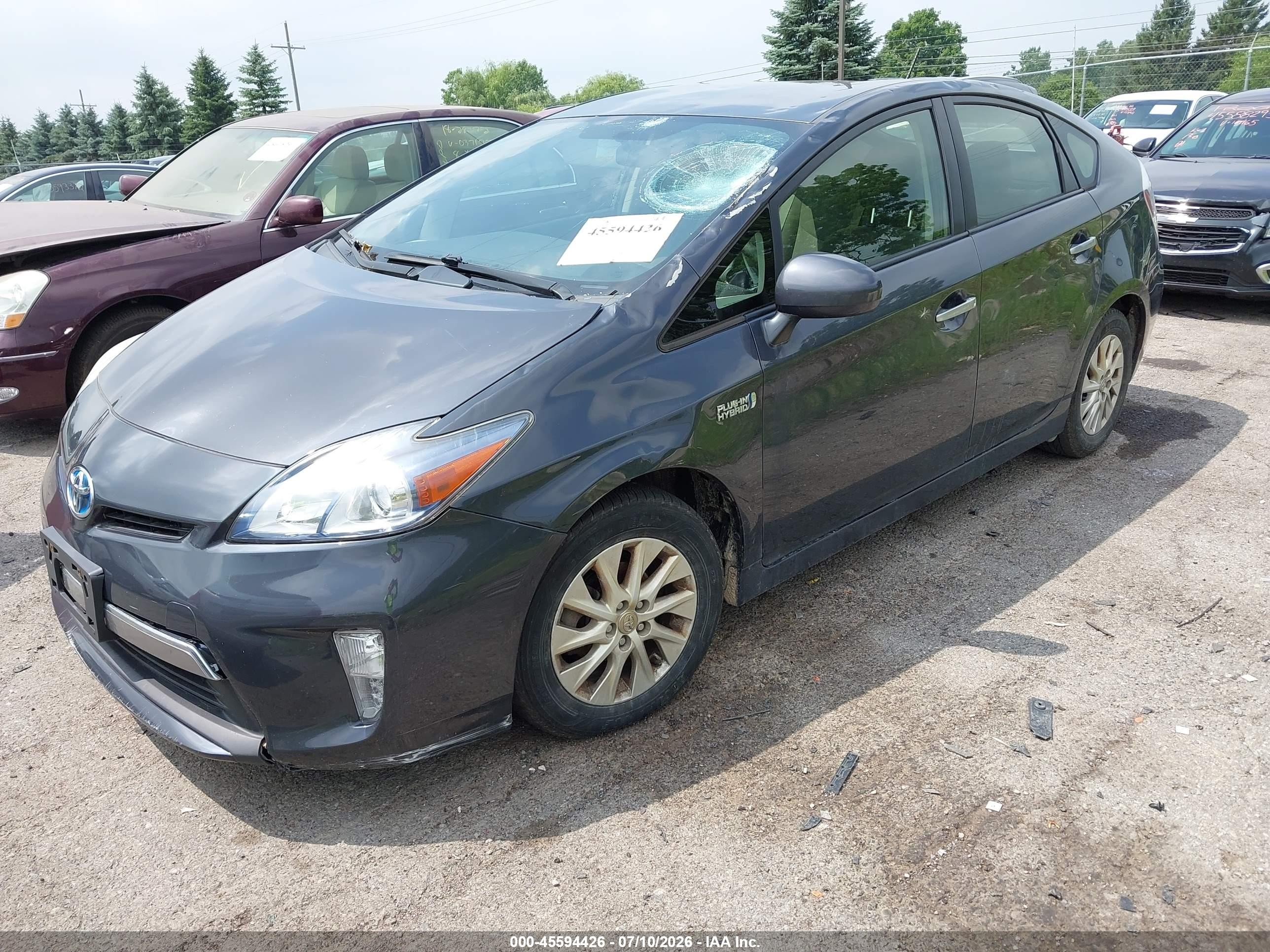 2012 Toyota Prius Plug-in   Gray vin: JTDKN3DP3C3023150