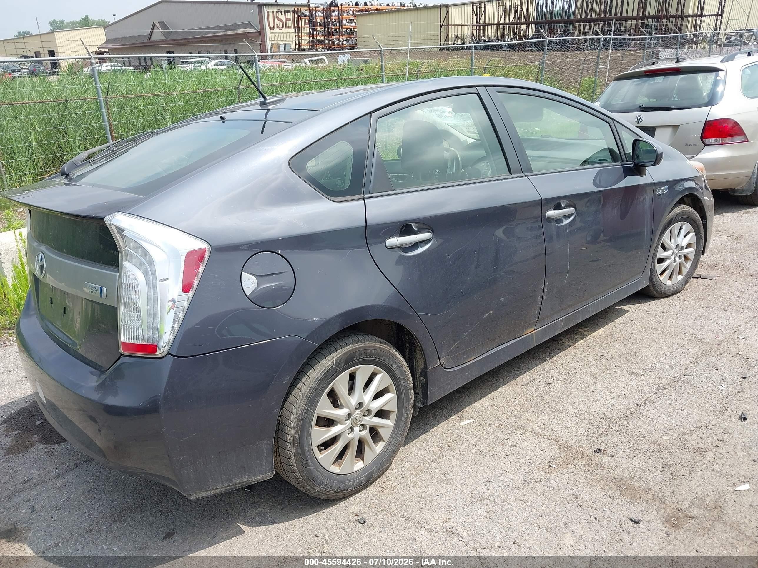 2012 Toyota Prius Plug-in   Gray vin: JTDKN3DP3C3023150