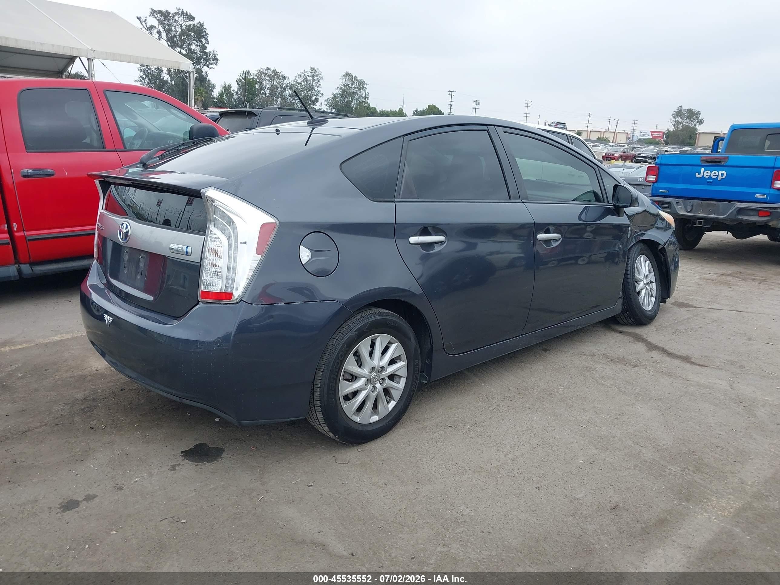 2012 Toyota Prius Plug-in   Gray vin: JTDKN3DP4C3014652