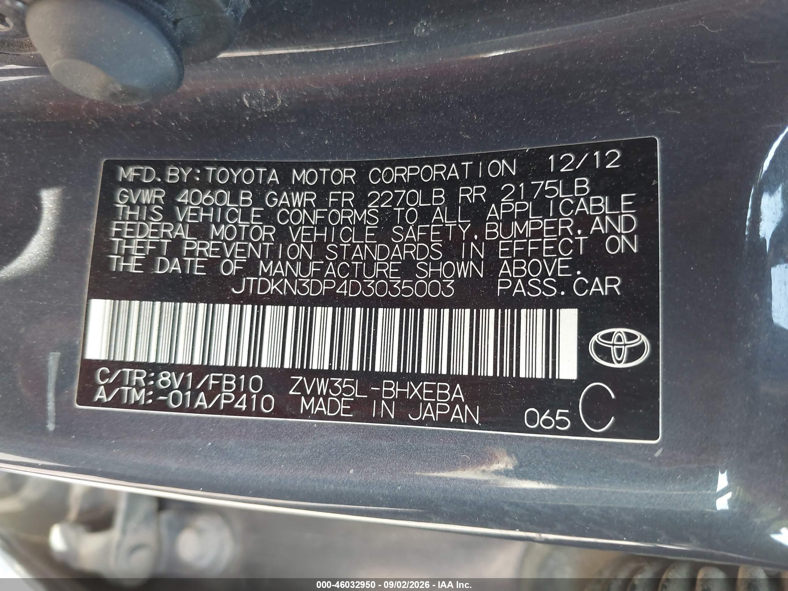 2013 Toyota Prius Plug-in   Gray vin: JTDKN3DP4D3035003