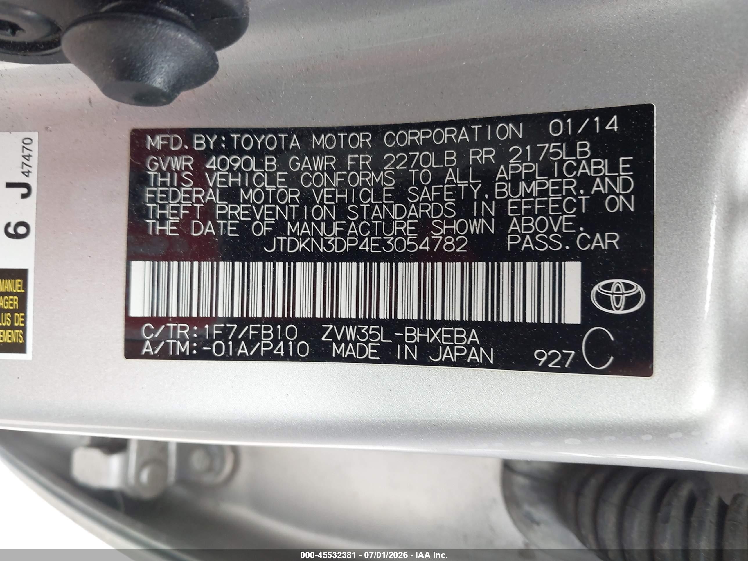 2014 Toyota Prius Plug-in   Silver vin: JTDKN3DP4E3054782