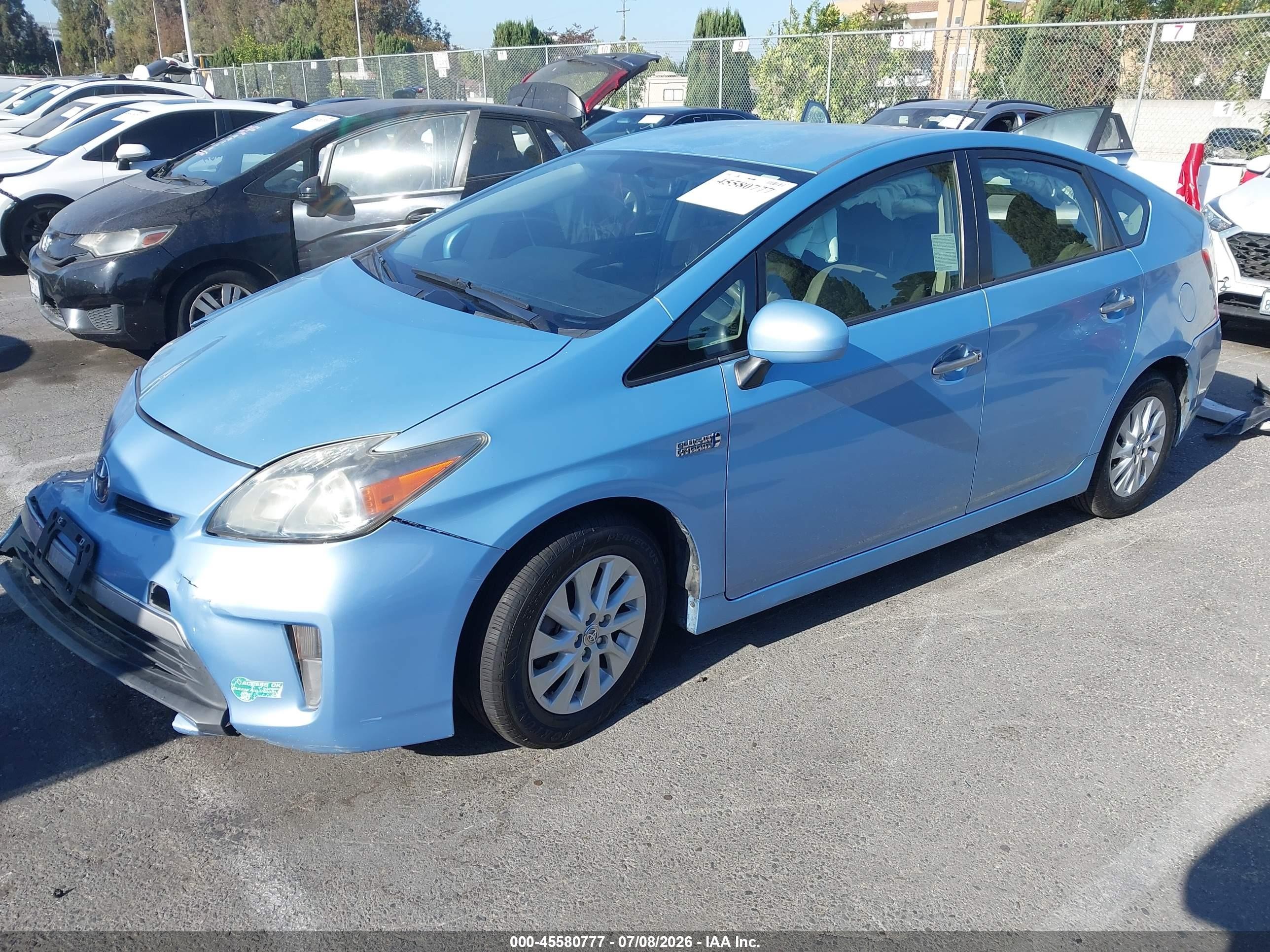 2014 Toyota Prius Plug-in   Синий vin: JTDKN3DP5E3053236