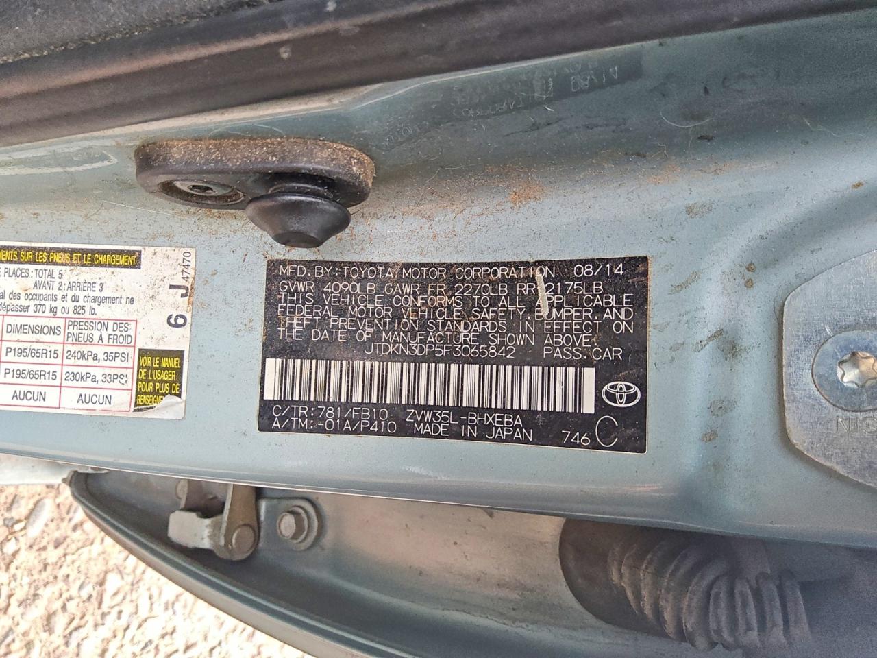 2015 Toyota Prius Plug-in Hybrid Base Green vin: JTDKN3DP5F3065842