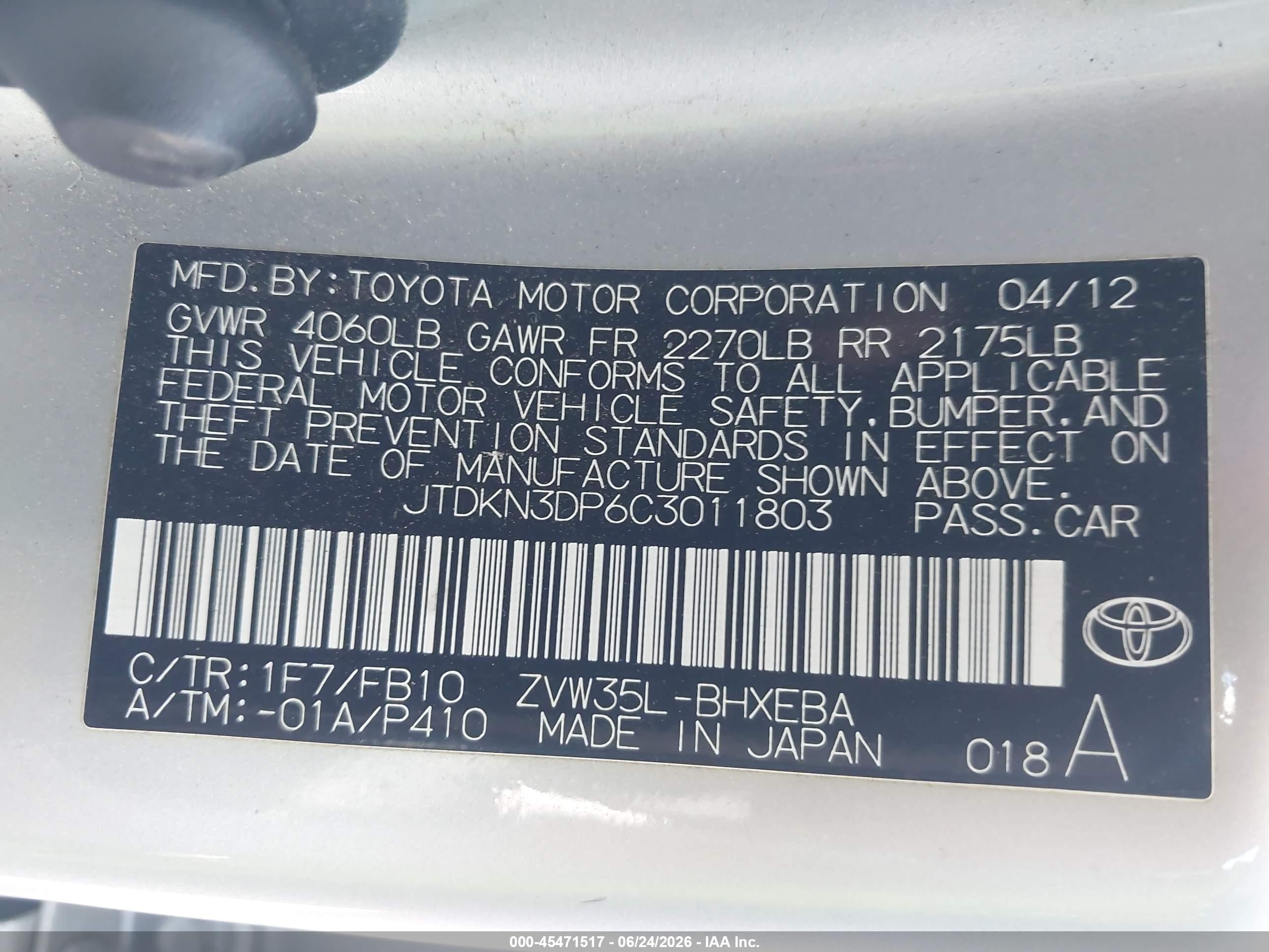 2012 Toyota Prius Plug-in   Silver vin: JTDKN3DP6C3011803