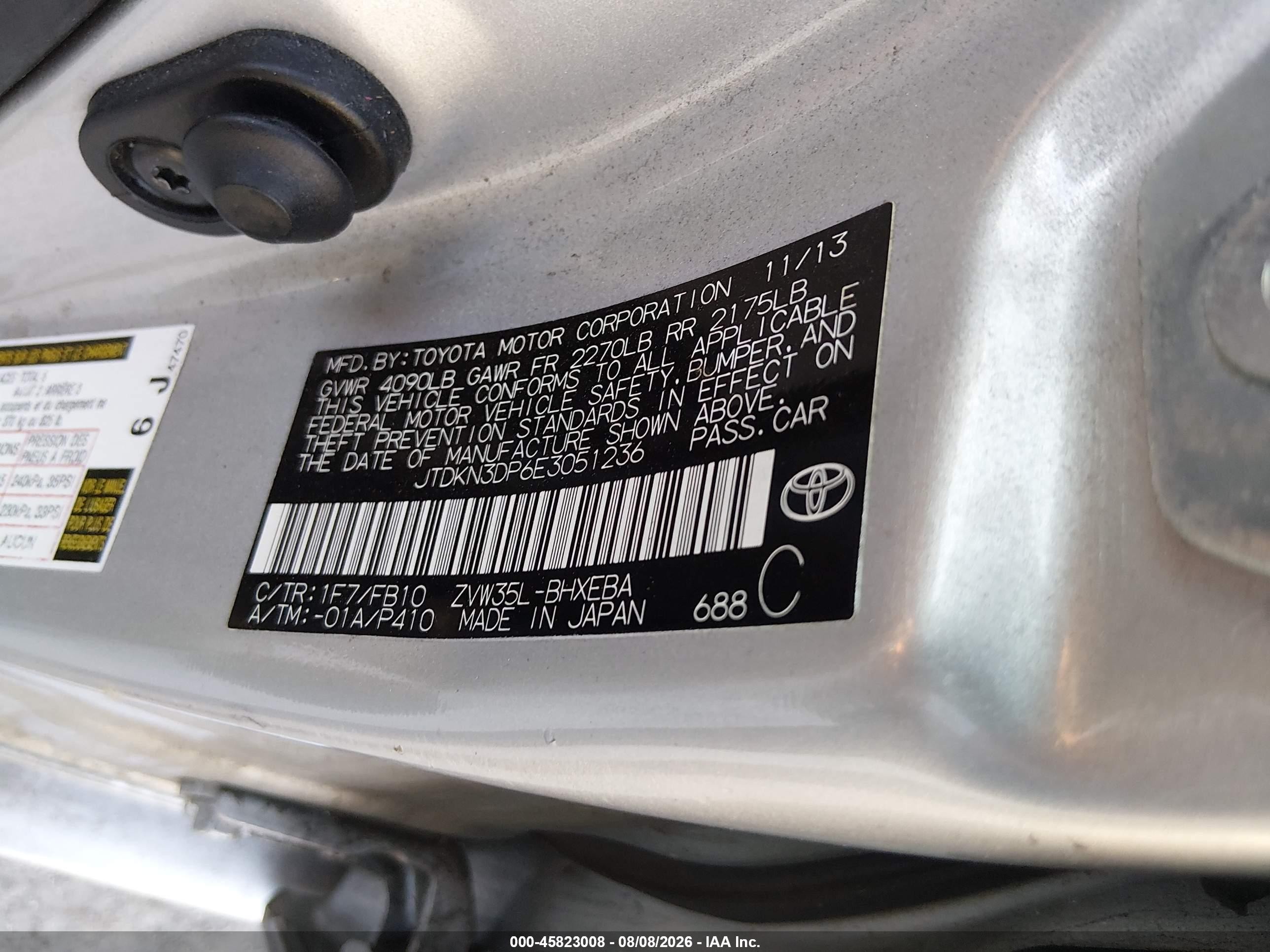 2014 Toyota Prius Plug-in   Silver vin: JTDKN3DP6E3051236