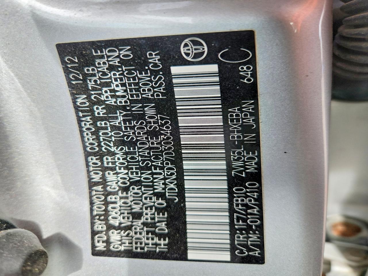 2013 Toyota Prius Plug-in Hybrid Base Silver vin: JTDKN3DP7D3034637