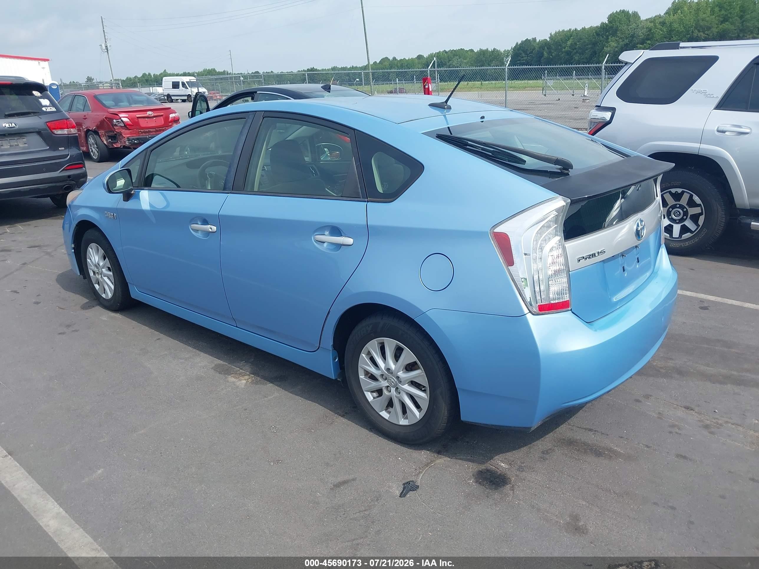 2012 Toyota Prius Plug-in   Blue vin: JTDKN3DP8C3010376