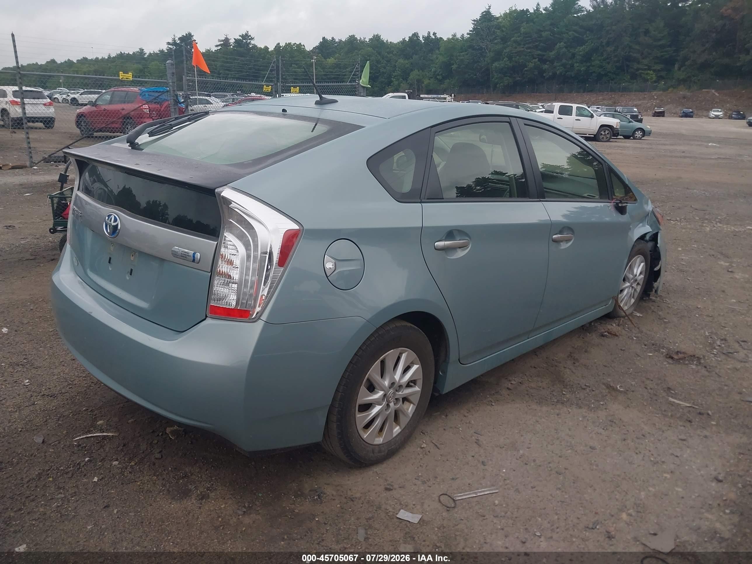 2012 Toyota Prius Plug-in   Turquoise vin: JTDKN3DP8C3021362