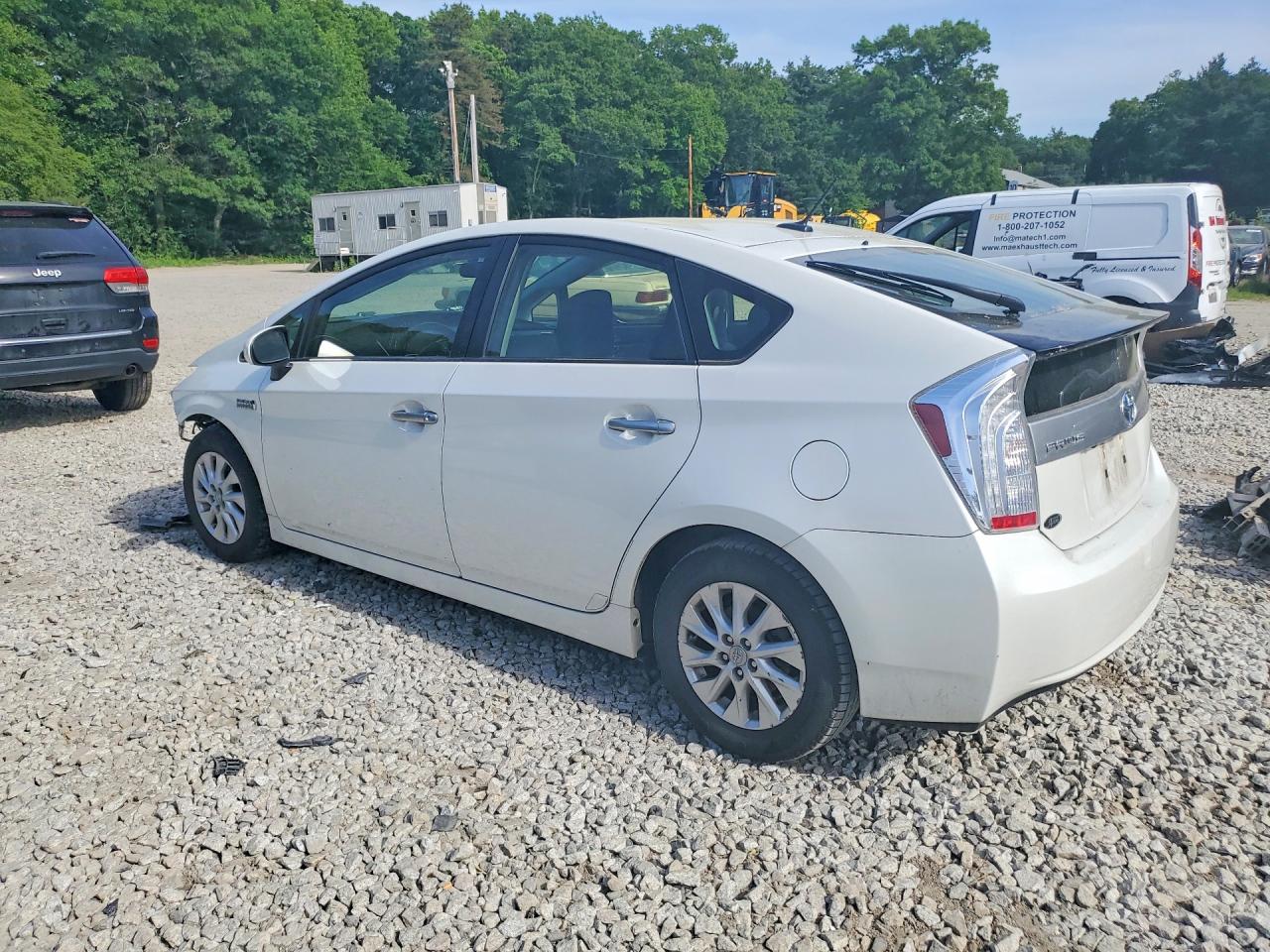 2013 Toyota Prius Plug-in Hybrid Base White vin: JTDKN3DP9D3044859