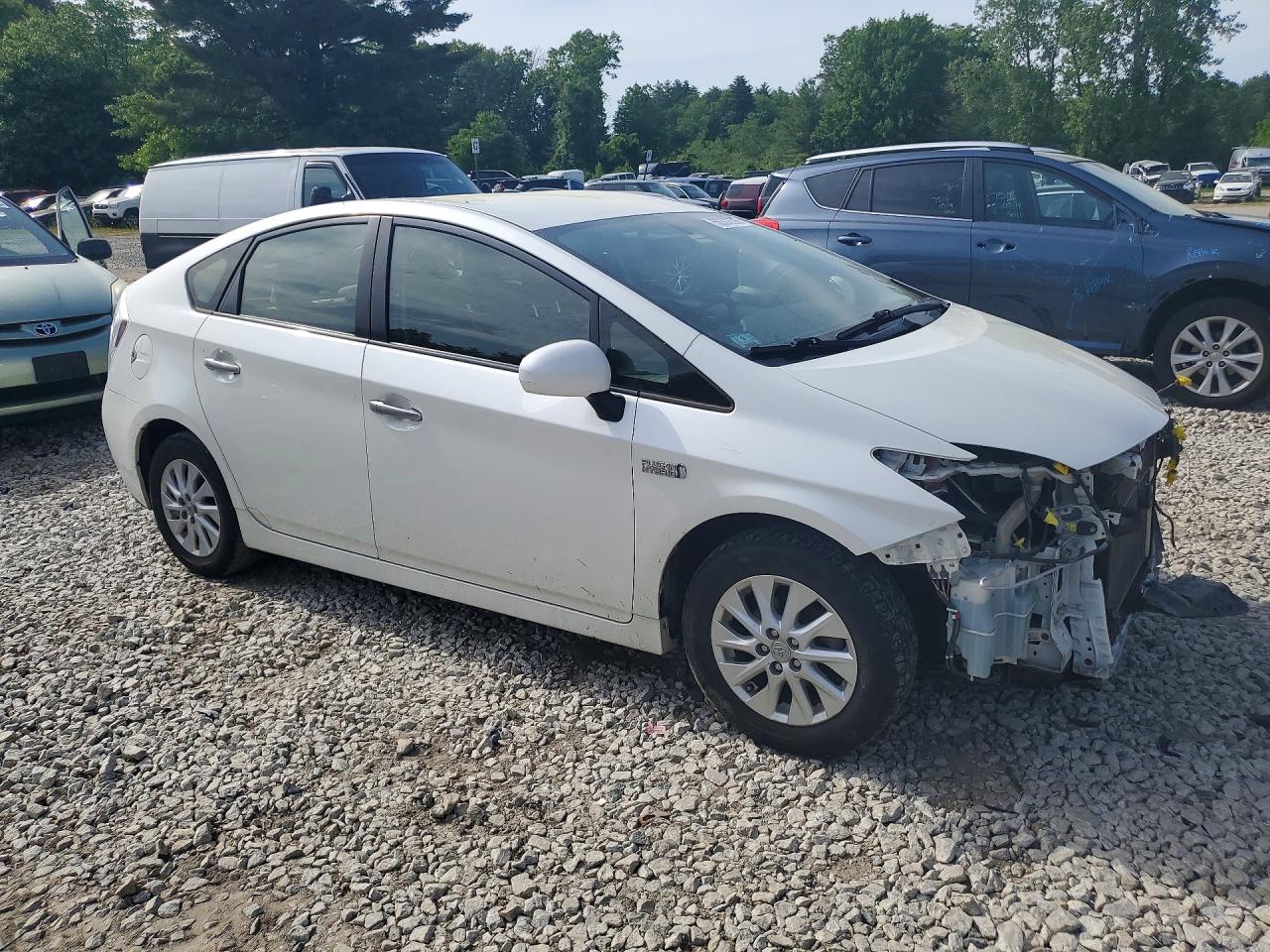 2013 Toyota Prius Plug-in Hybrid Base White vin: JTDKN3DP9D3044859