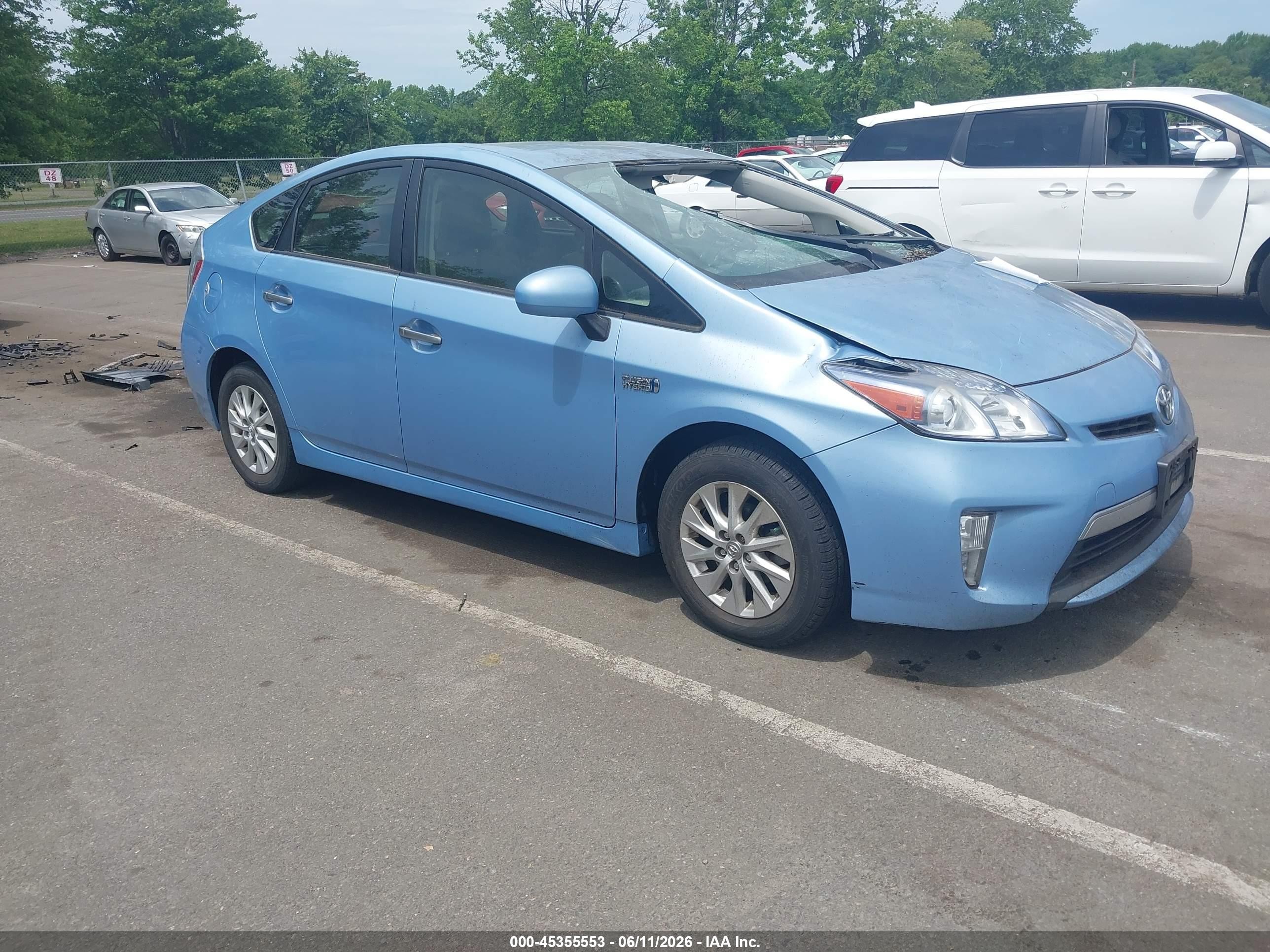 2014 Toyota Prius Plug-in   Синий vin: JTDKN3DP9E3050193
