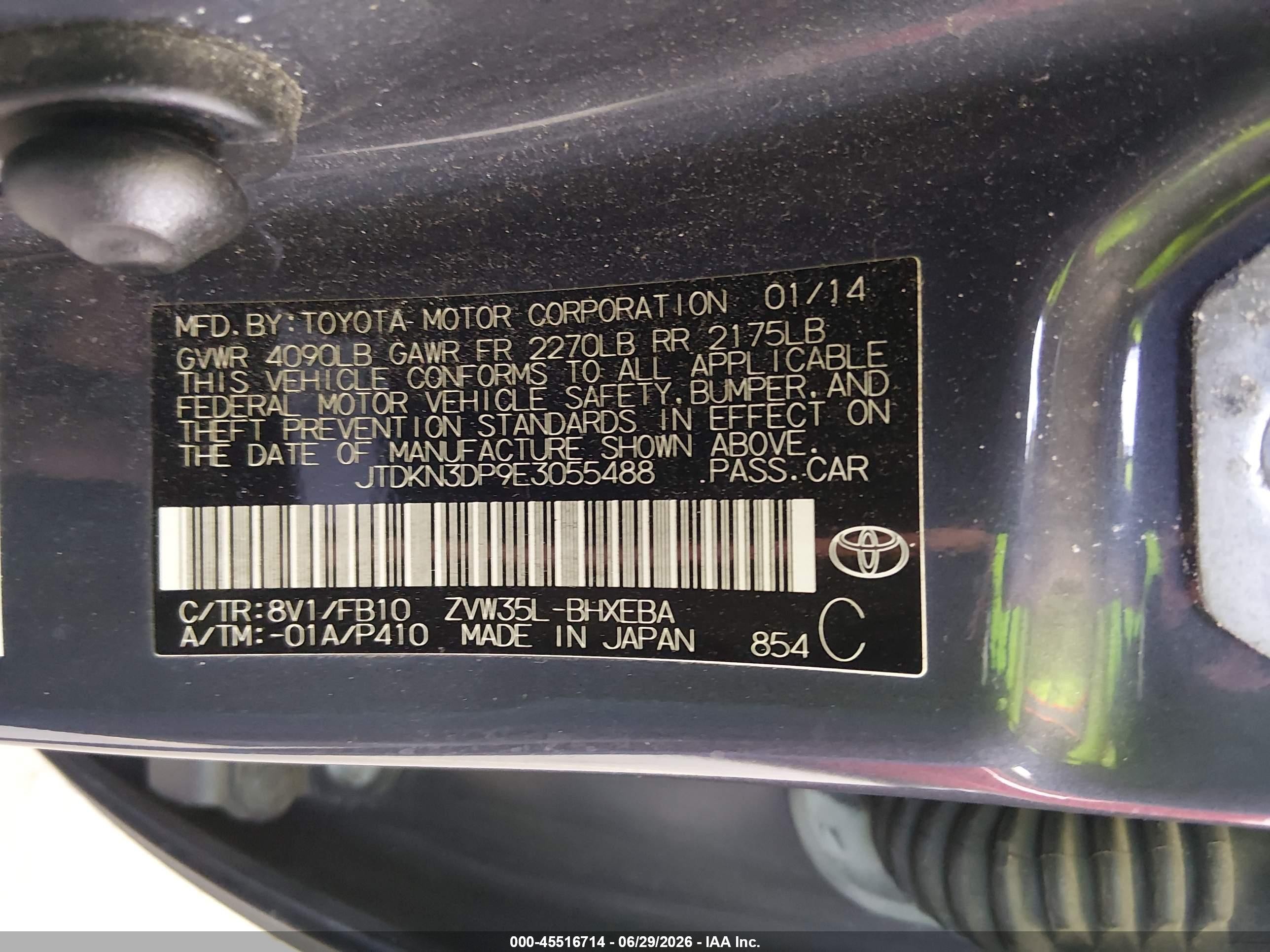 2014 Toyota Prius Plug-in   Gray vin: JTDKN3DP9E3055488