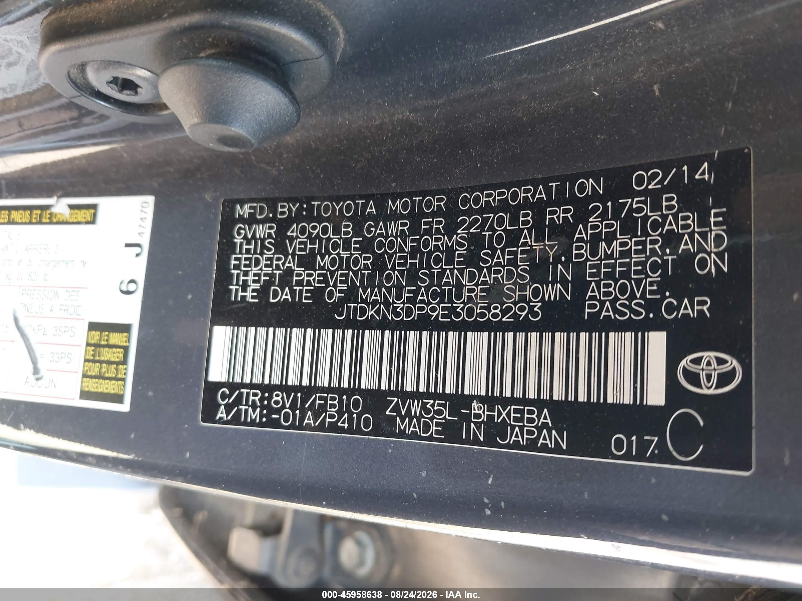 2014 Toyota Prius Plug-in   Gray vin: JTDKN3DP9E3058293