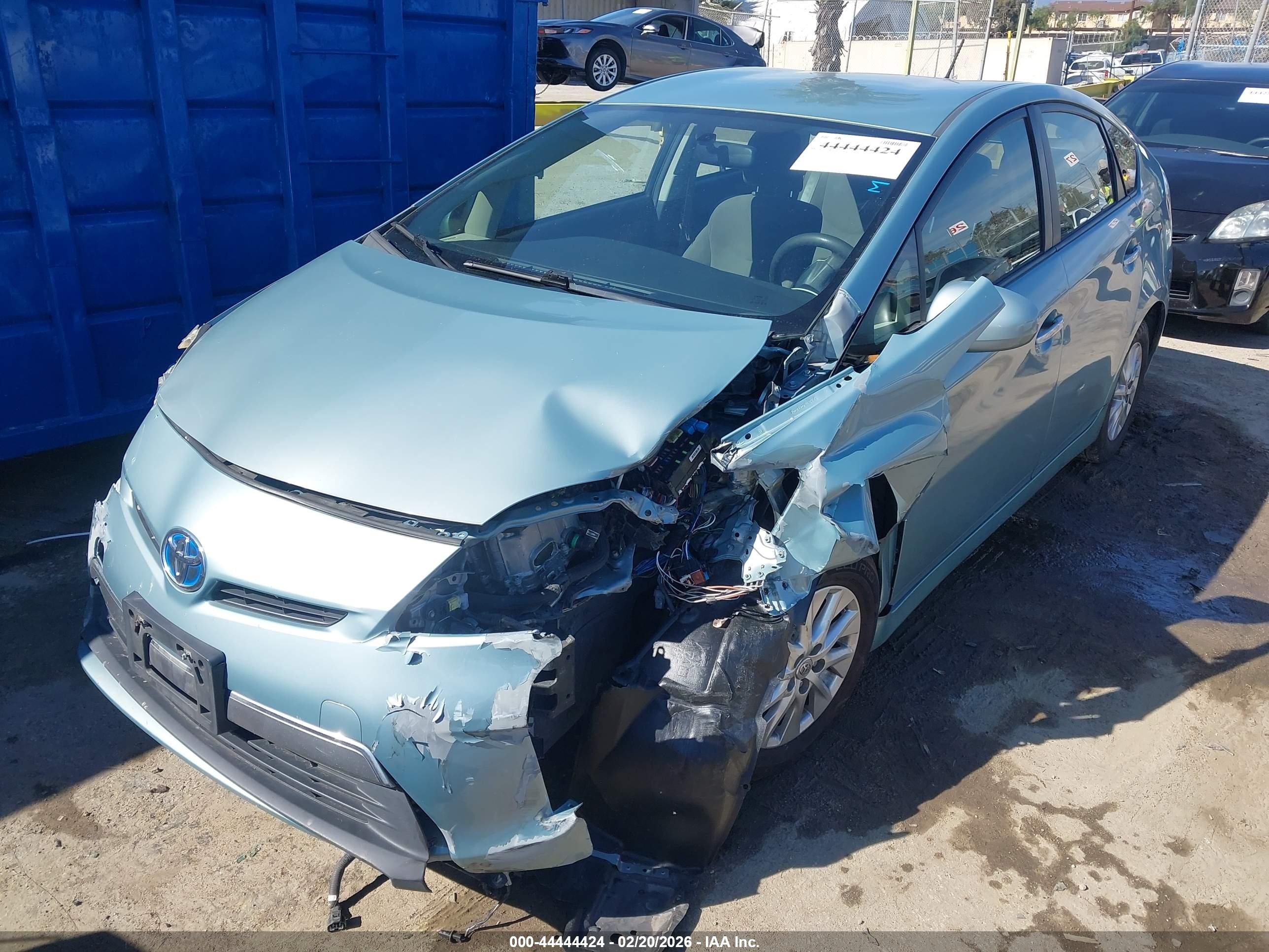 2015 Toyota Prius Plug-in   Light Blue vin: JTDKN3DP9F3072955