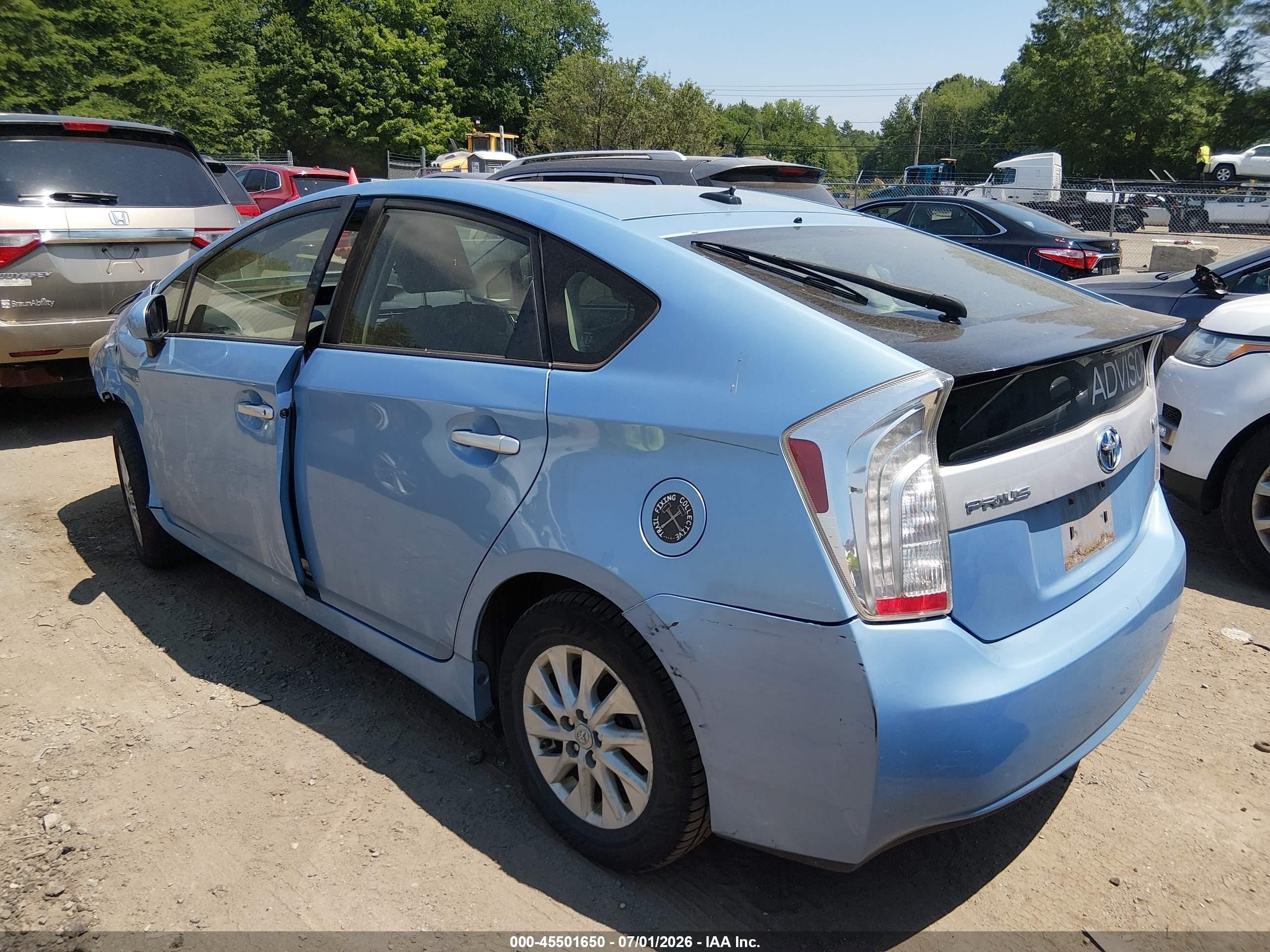 2012 Toyota Prius Plug-in Light Blue vin: JTDKN3DPXC3003154