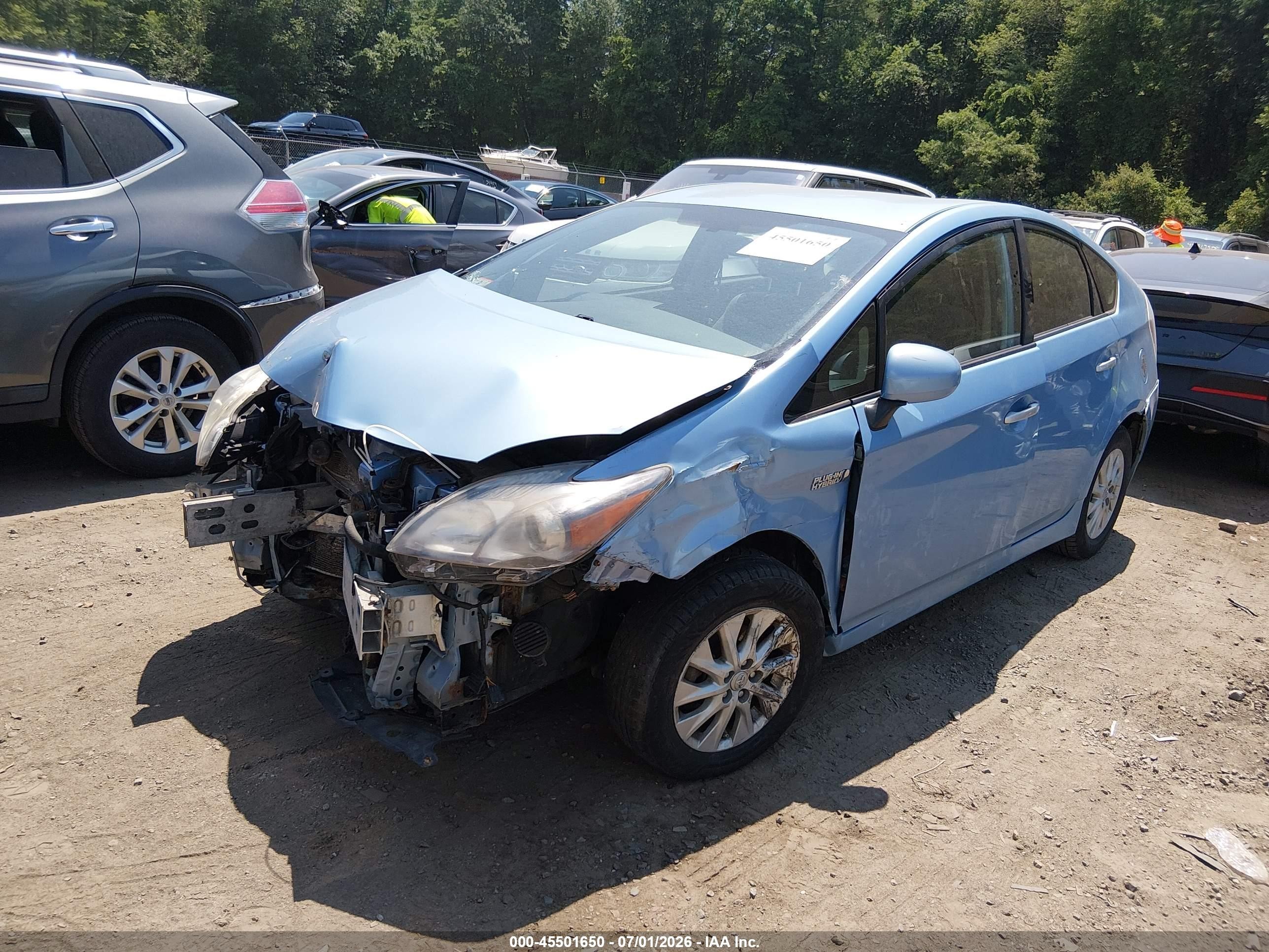 2012 Toyota Prius Plug-in Light Blue vin: JTDKN3DPXC3003154