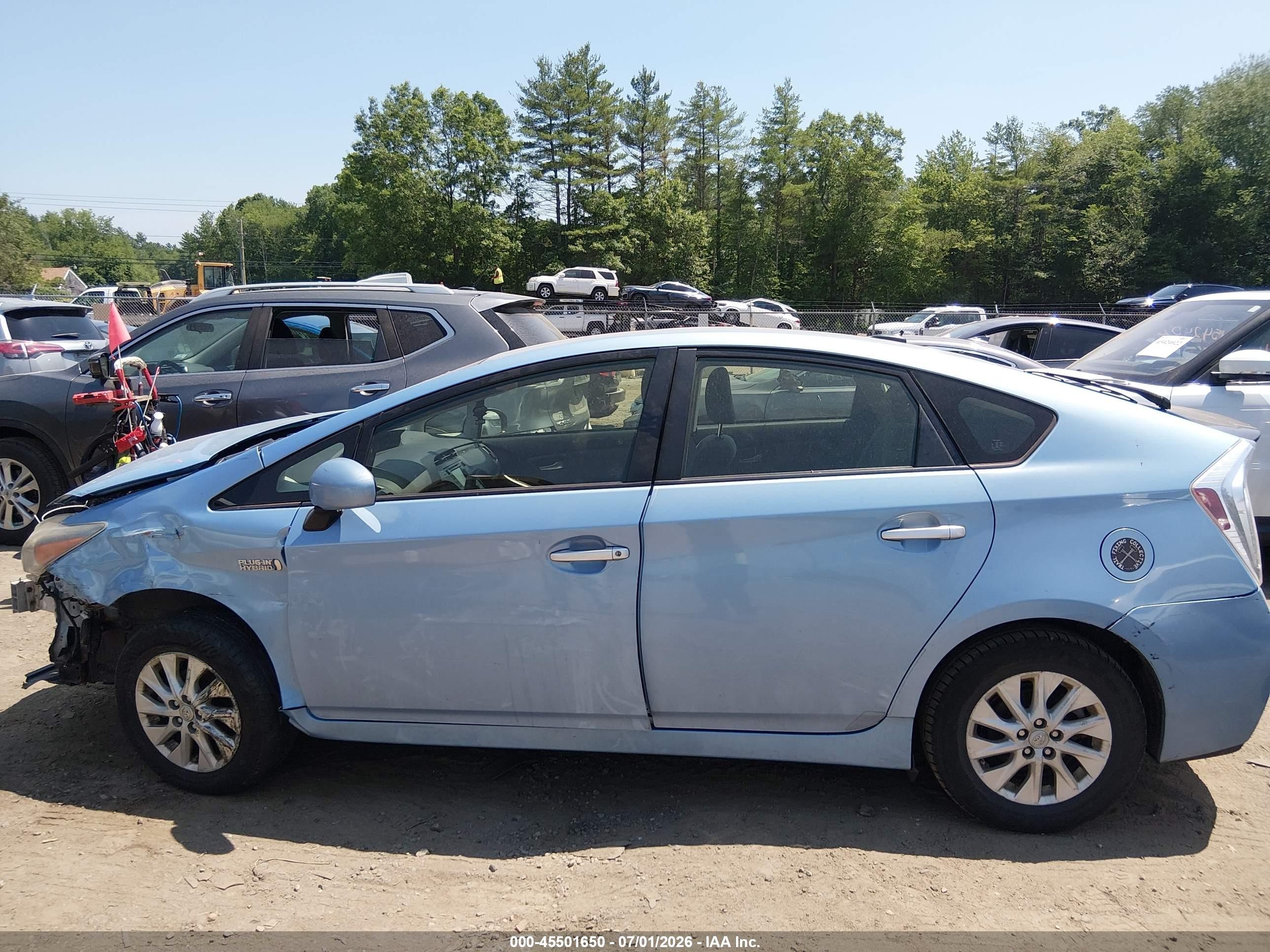 2012 Toyota Prius Plug-in Light Blue vin: JTDKN3DPXC3003154