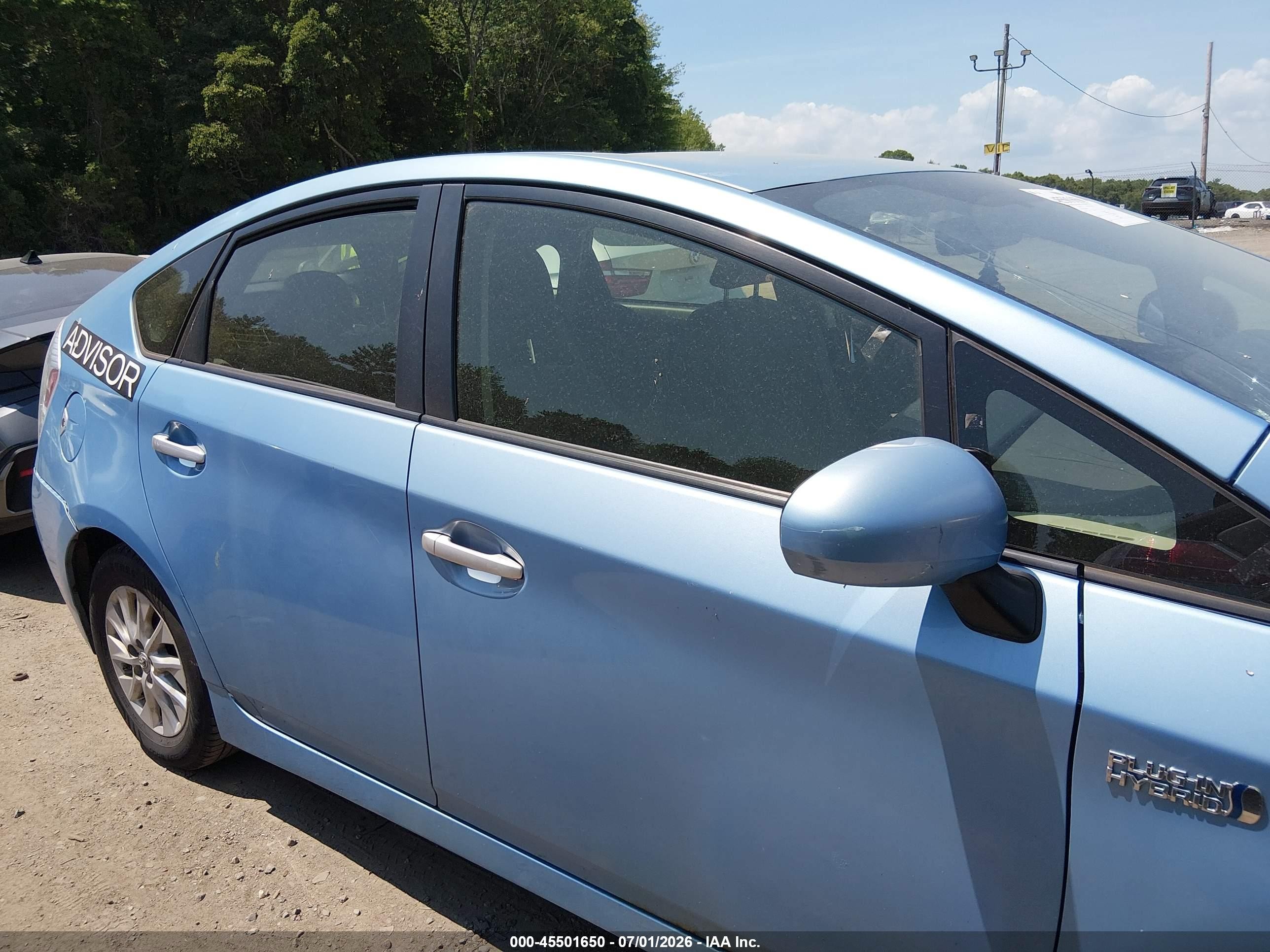 2012 Toyota Prius Plug-in Light Blue vin: JTDKN3DPXC3003154