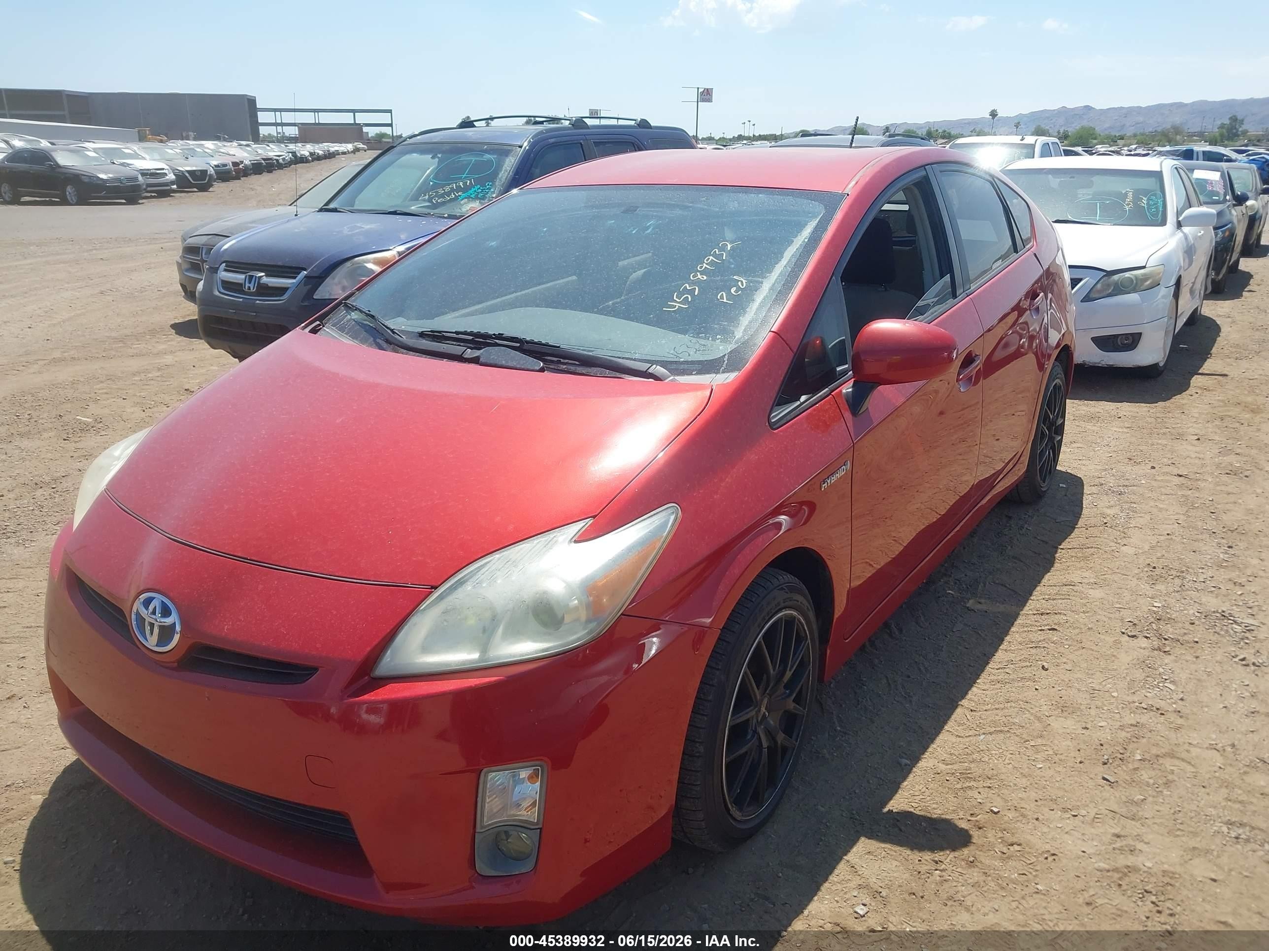 2010 Toyota Prius Ii Red vin: JTDKN3DU0A0018489