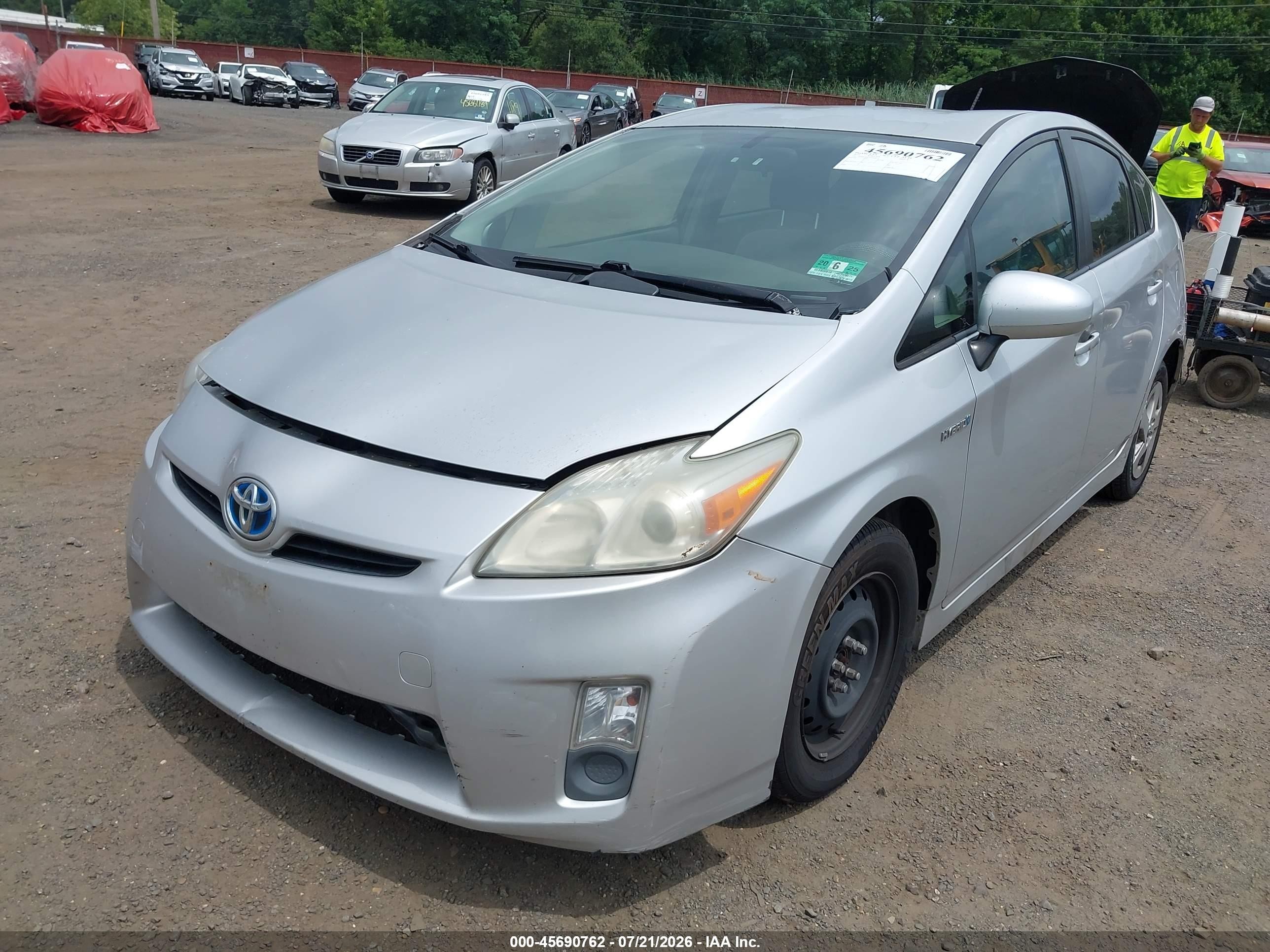 2010 Toyota Prius Ii Gray vin: JTDKN3DU0A0019674