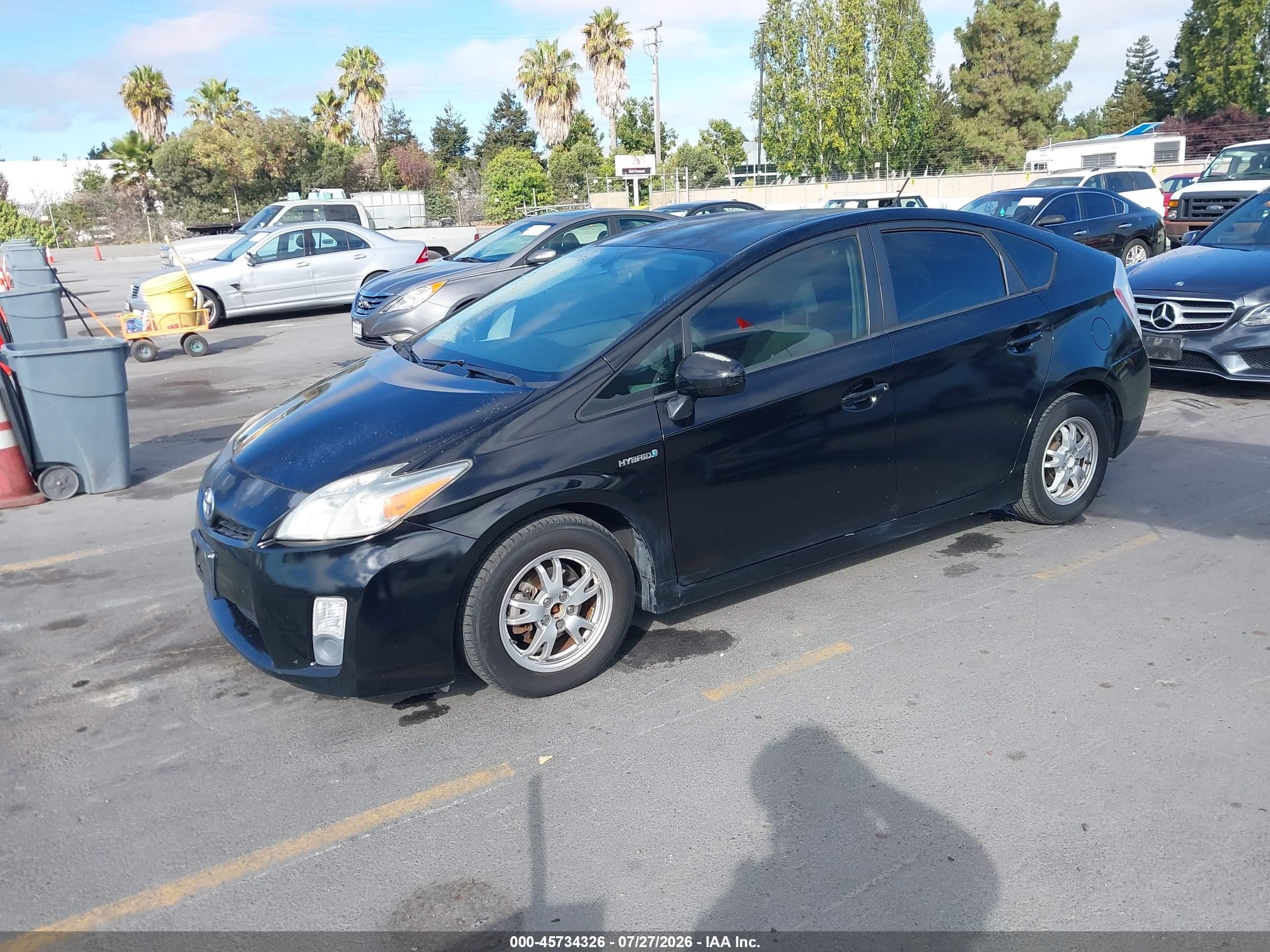 2010 Toyota Prius Ii Black vin: JTDKN3DU0A0020968