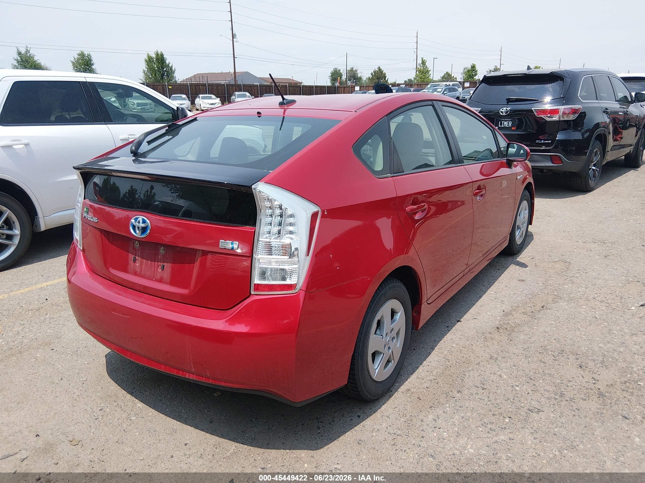2010 Toyota Prius Ii Red vin: JTDKN3DU0A0053923