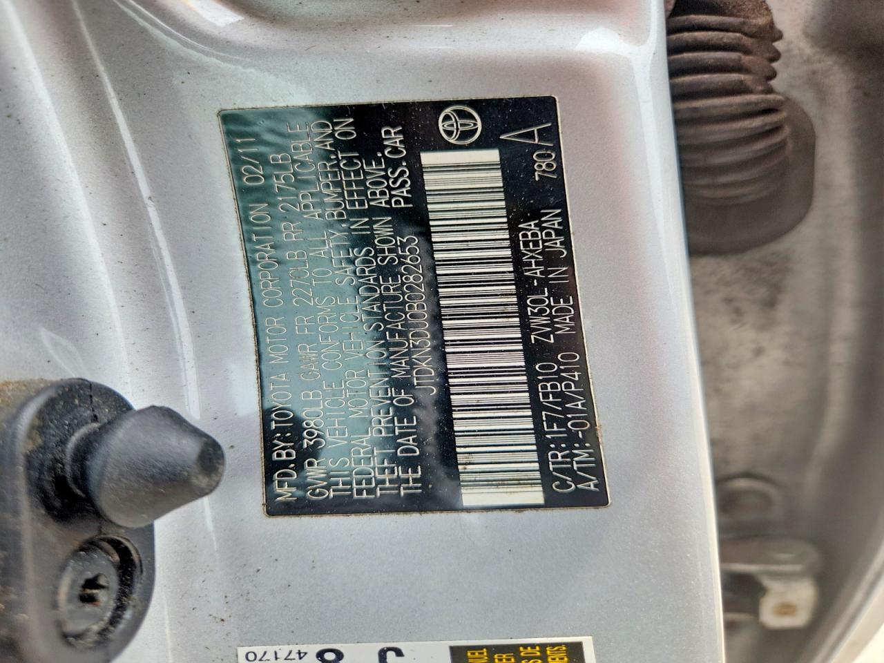 2011 Toyota Prius Two Silver vin: JTDKN3DU0B0282653
