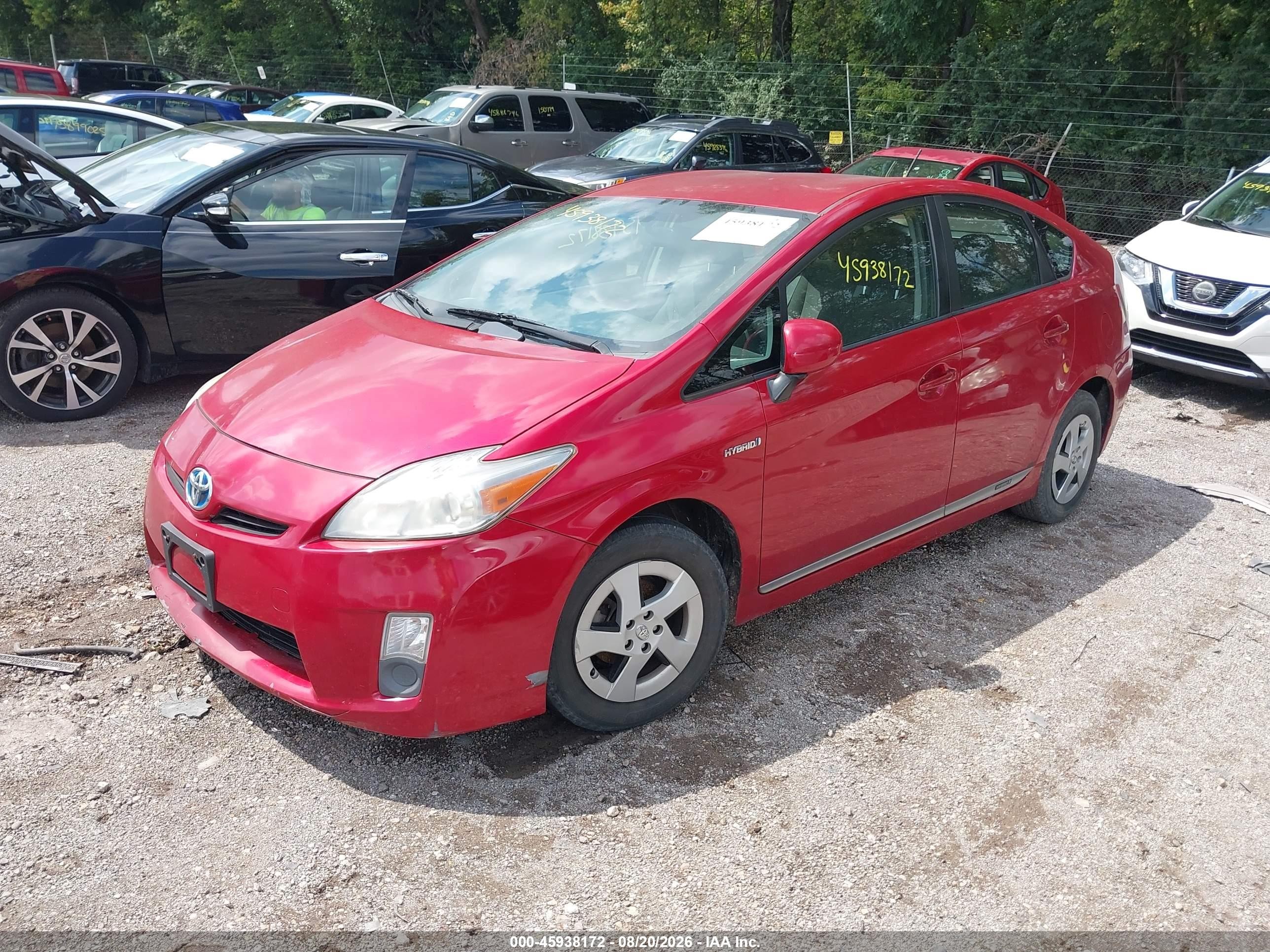 2011 Toyota Prius Two Red vin: JTDKN3DU0B0309544