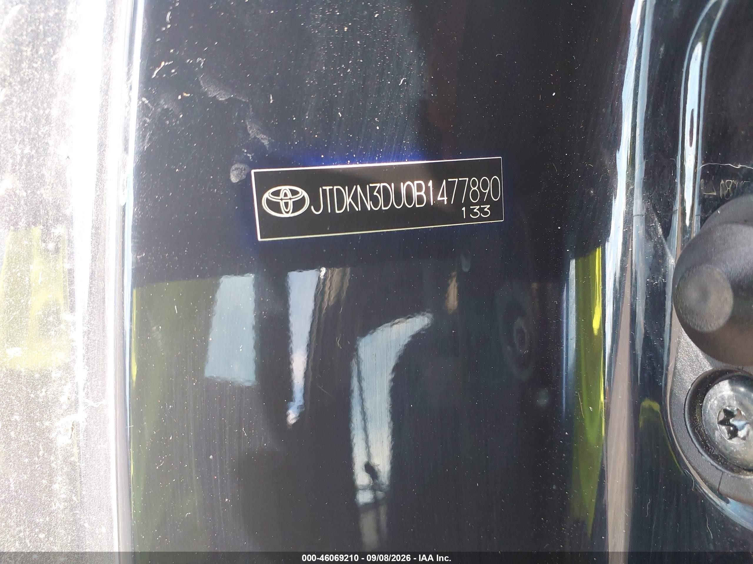 2011 Toyota Prius Two Черный vin: JTDKN3DU0B1477890