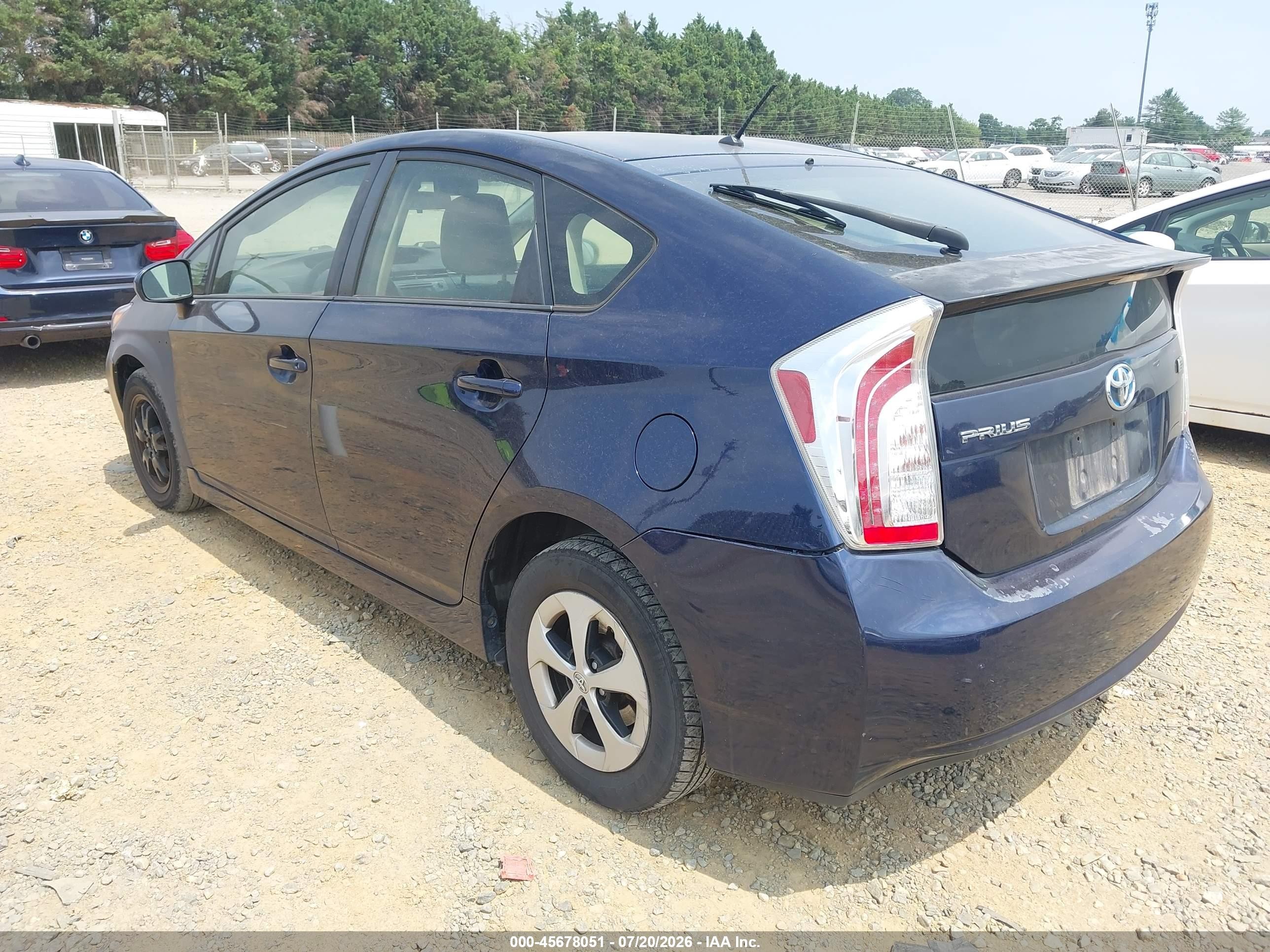 2012 Toyota Prius Two Синий vin: JTDKN3DU0C1528063