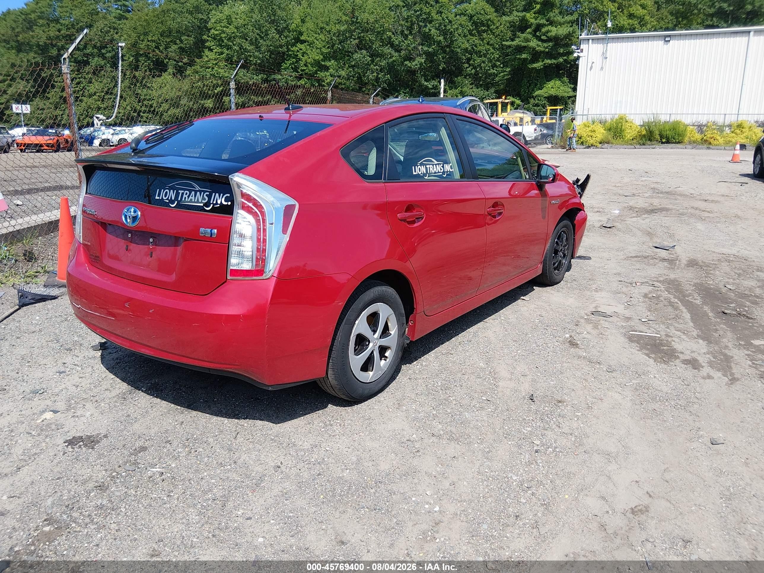 2012 Toyota Prius Three Красный vin: JTDKN3DU0C1559975