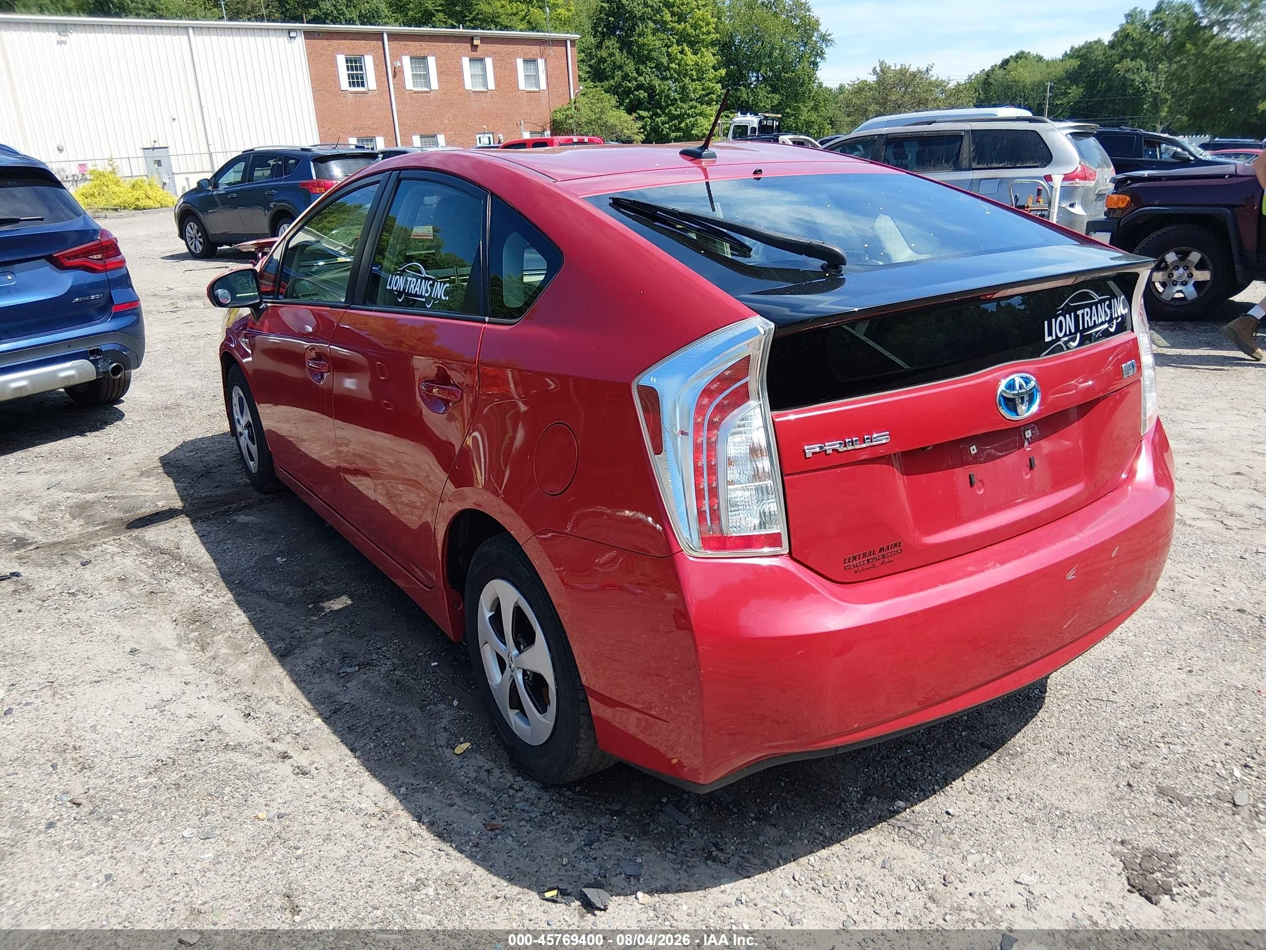 2012 Toyota Prius Three Красный vin: JTDKN3DU0C1559975