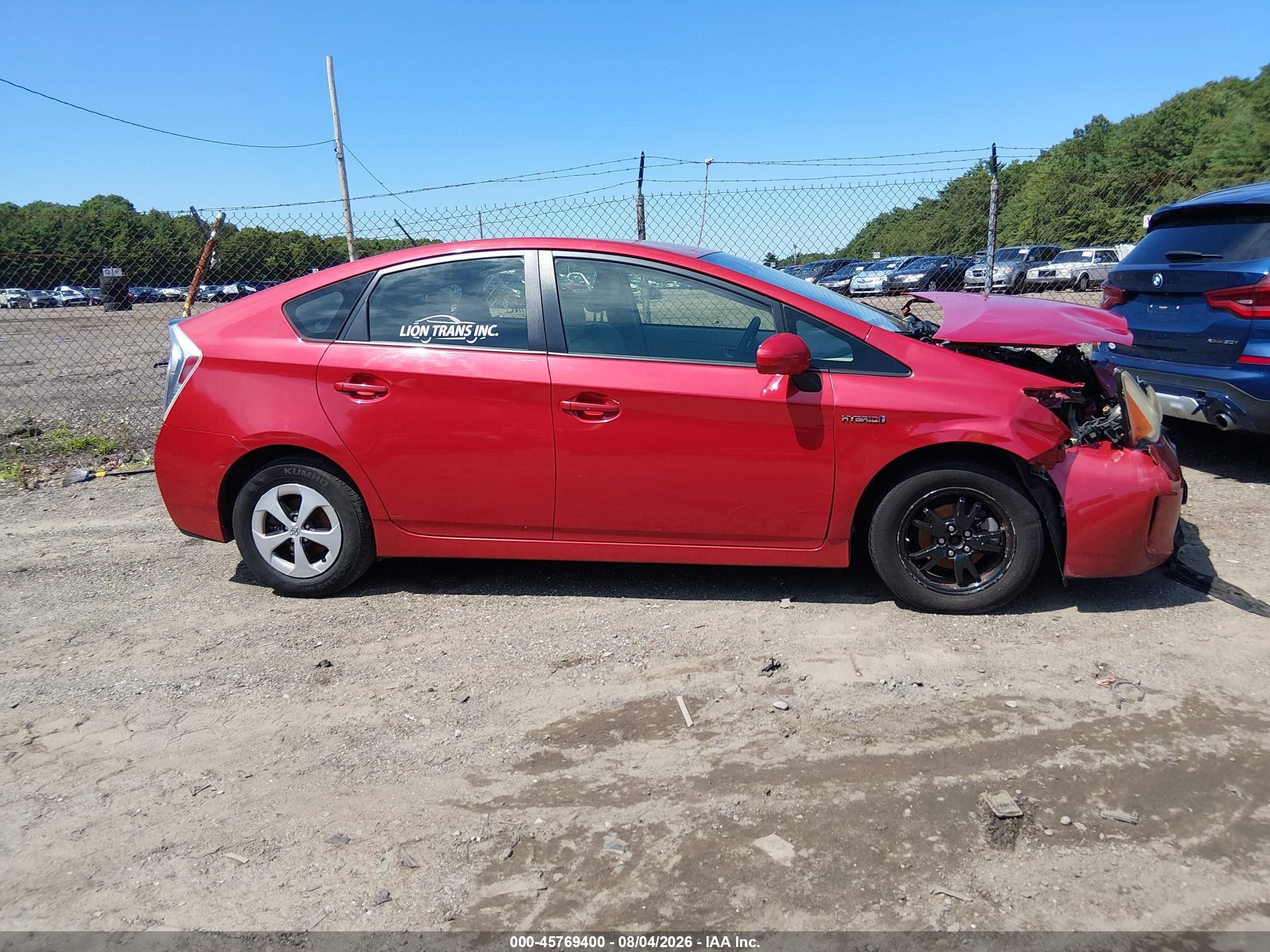 2012 Toyota Prius Three Красный vin: JTDKN3DU0C1559975