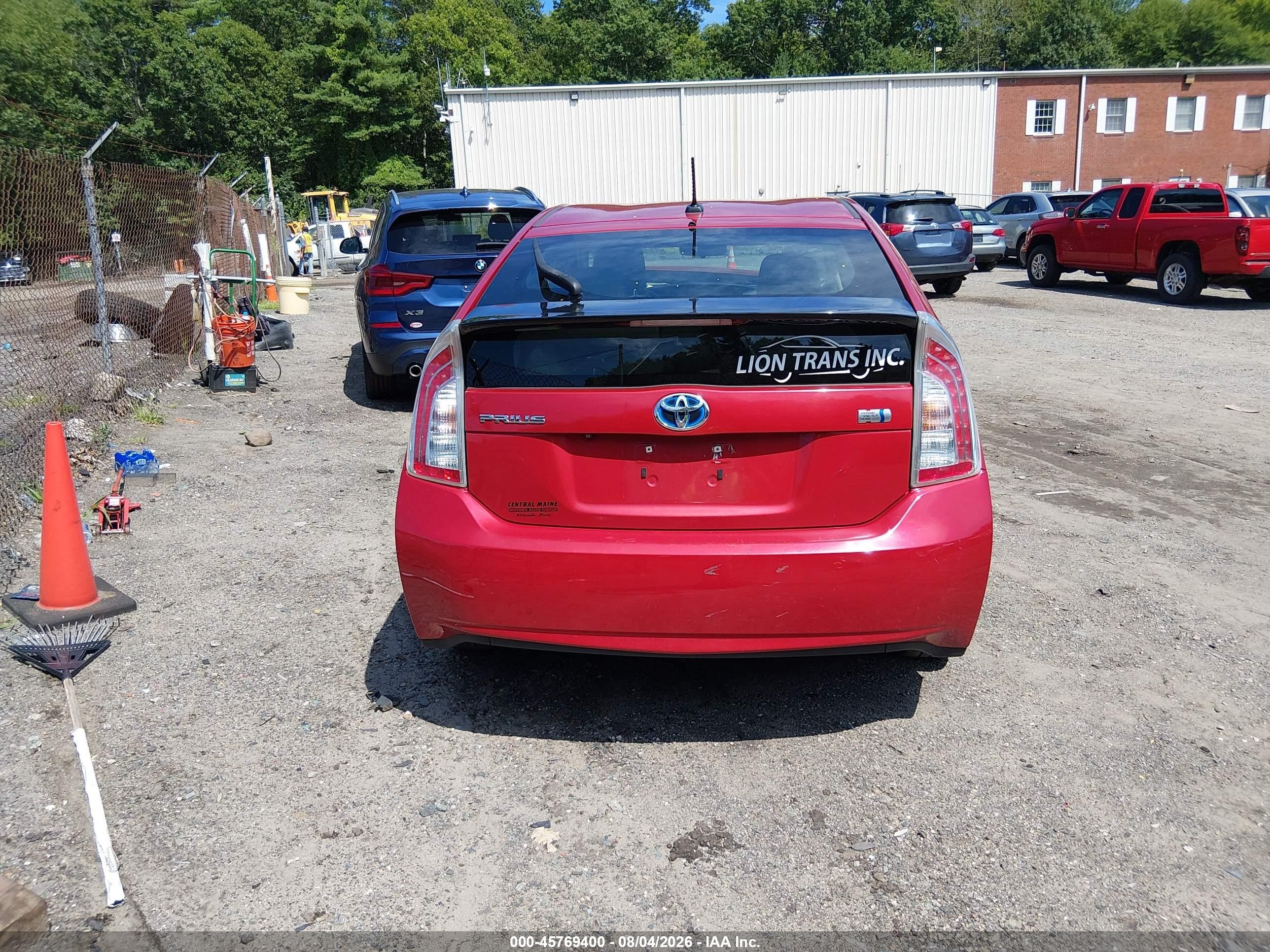 2012 Toyota Prius Three Красный vin: JTDKN3DU0C1559975