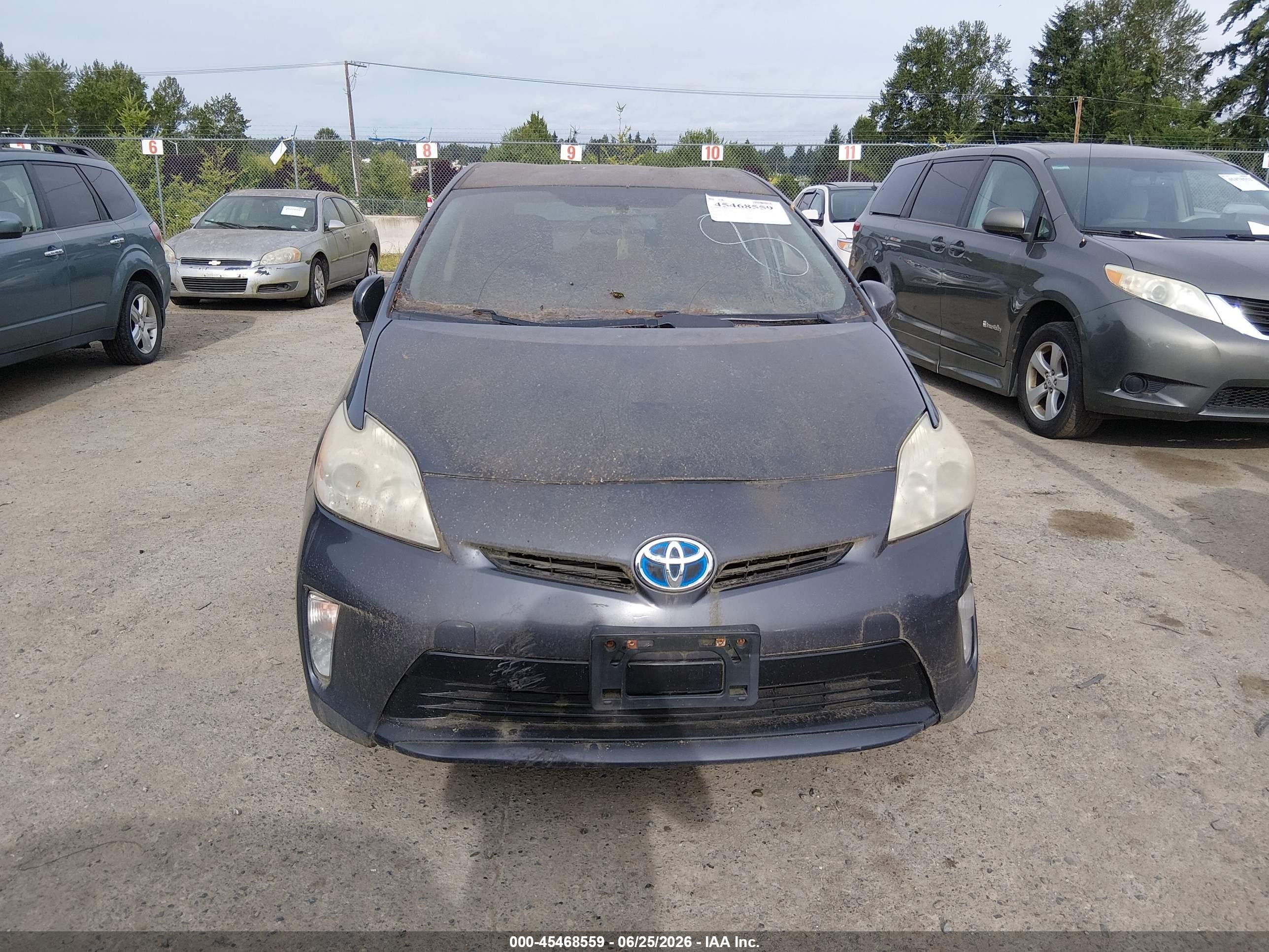 2012 Toyota Prius One Серый vin: JTDKN3DU0C1565341