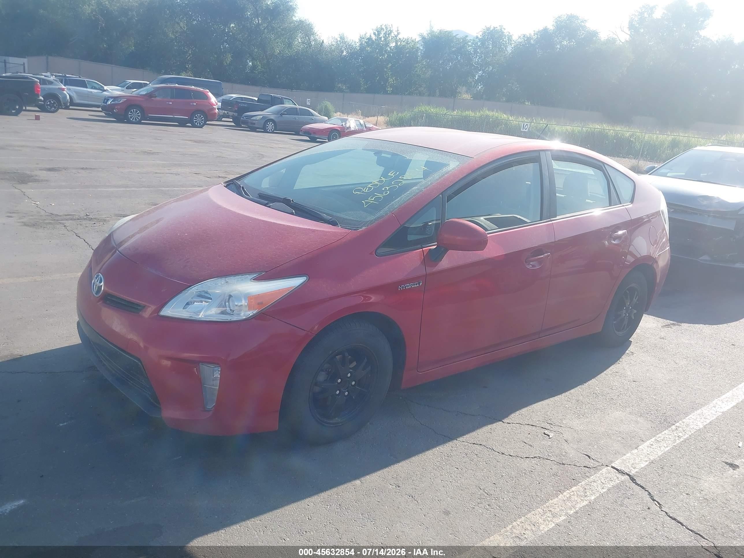 2012 Toyota Prius Two Burgundy vin: JTDKN3DU0C5378951