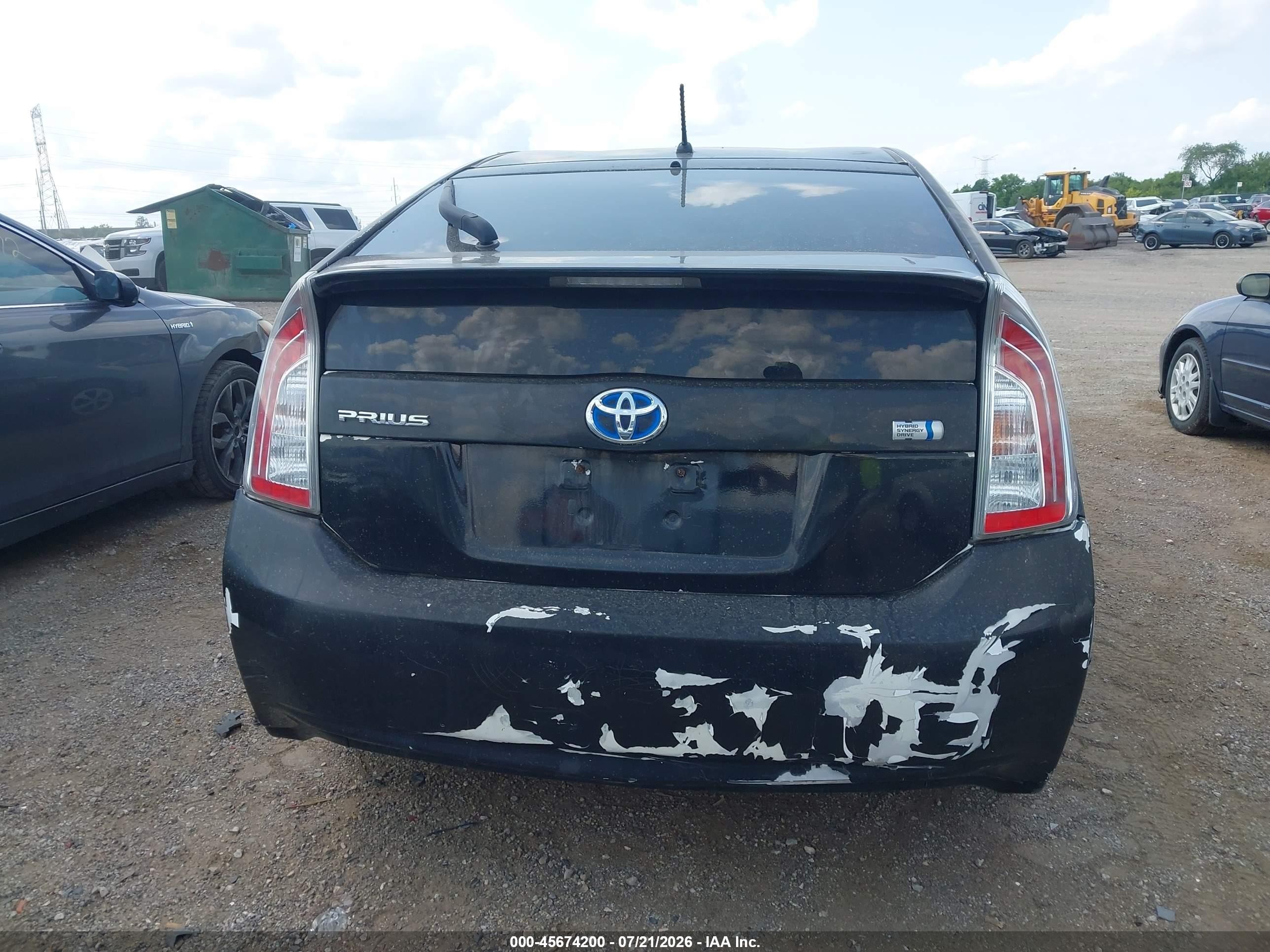 2012 Toyota Prius Two Black vin: JTDKN3DU0C5380053