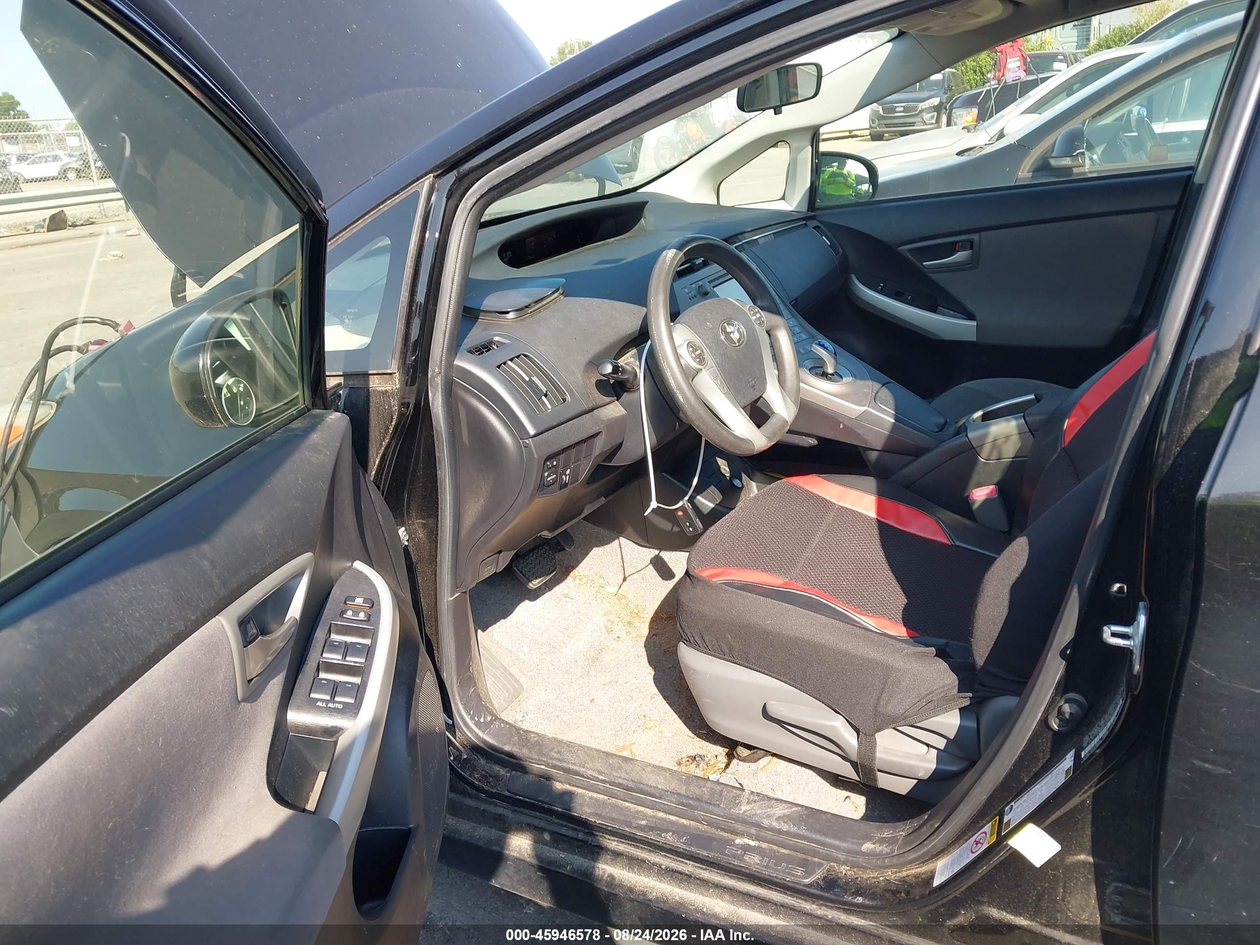 2012 Toyota Prius Two Black vin: JTDKN3DU0C5396897