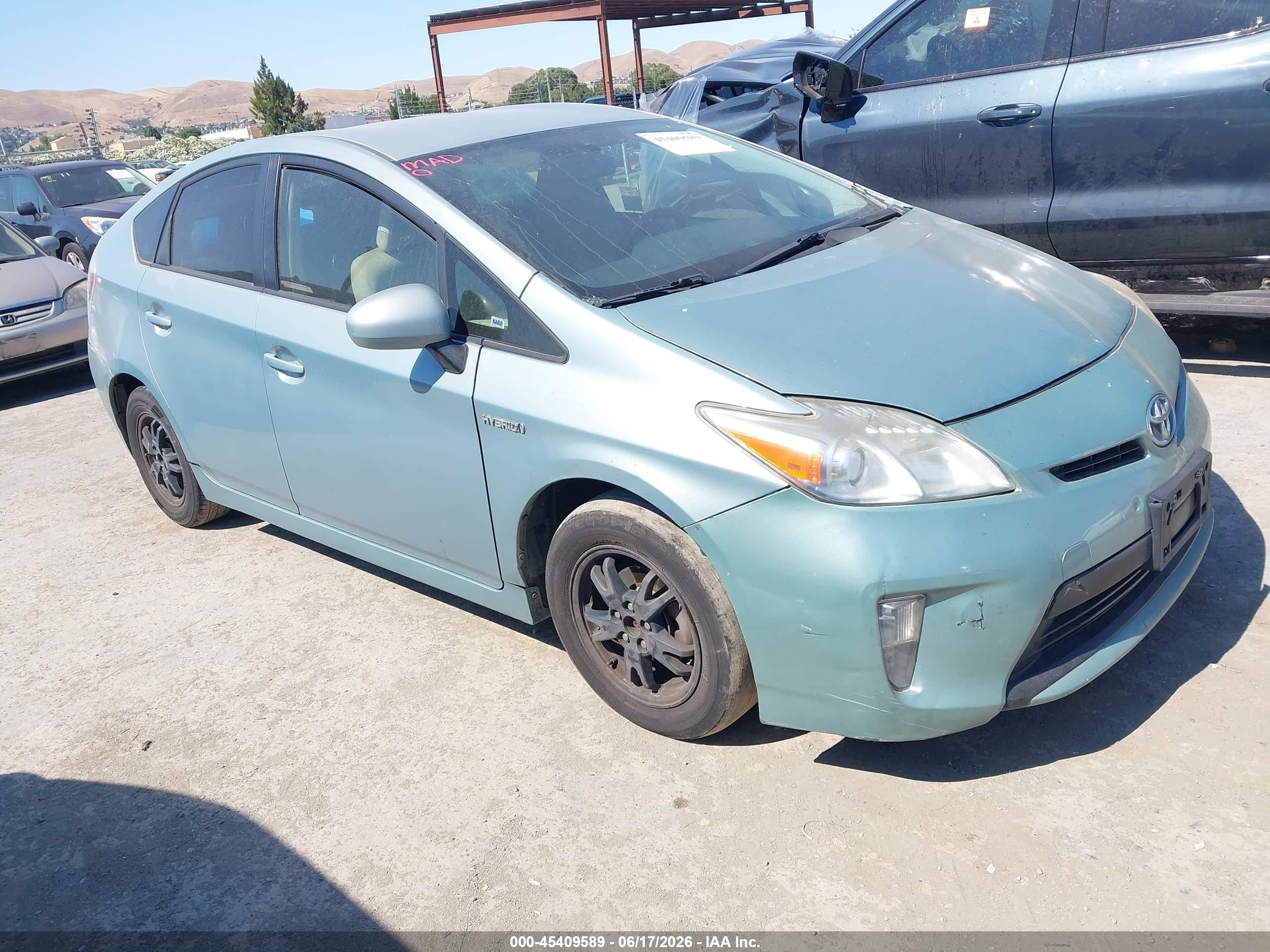 2012 Toyota Prius Two Light Blue vin: JTDKN3DU0C5465541