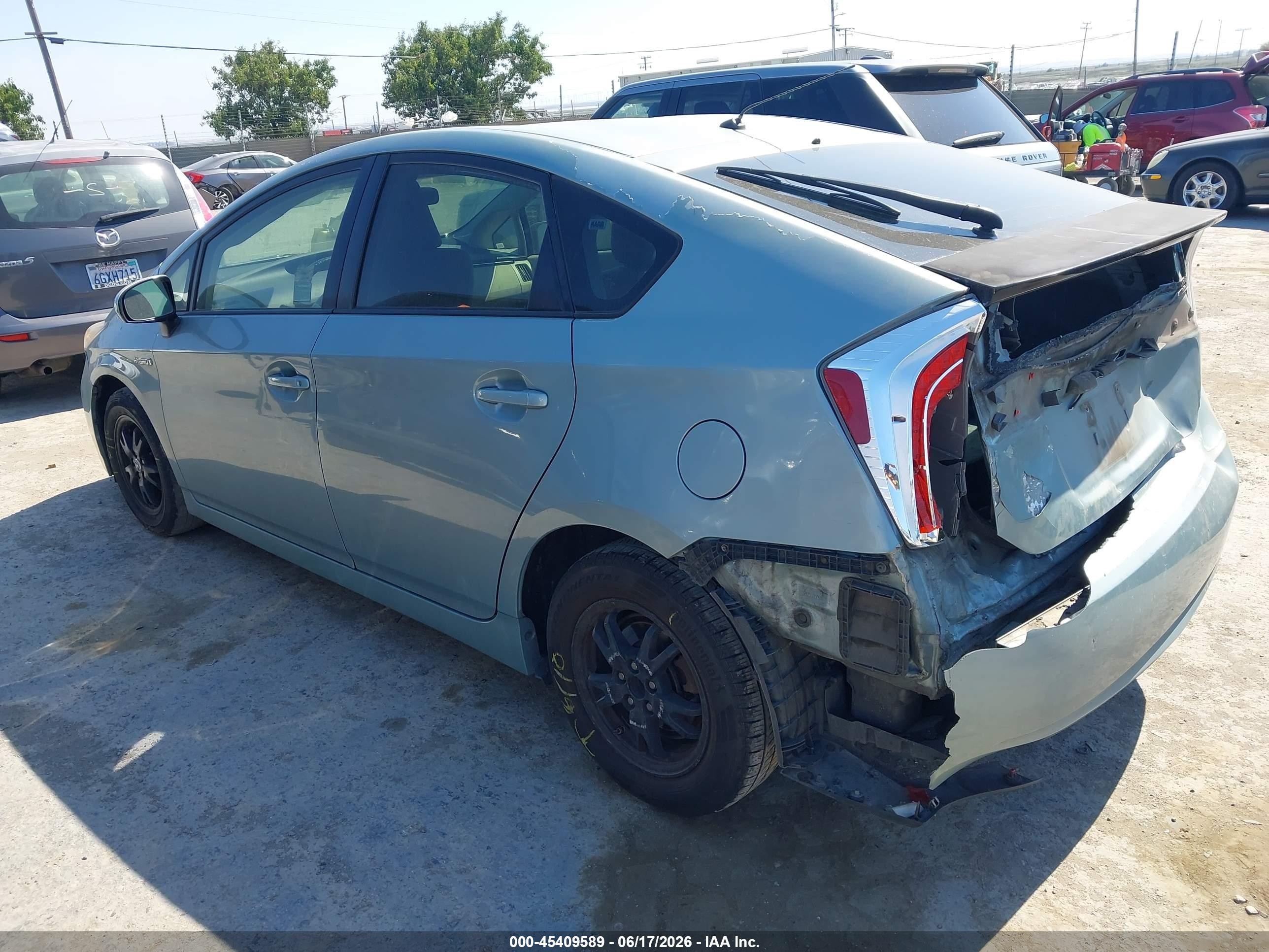 2012 Toyota Prius Two Light Blue vin: JTDKN3DU0C5465541