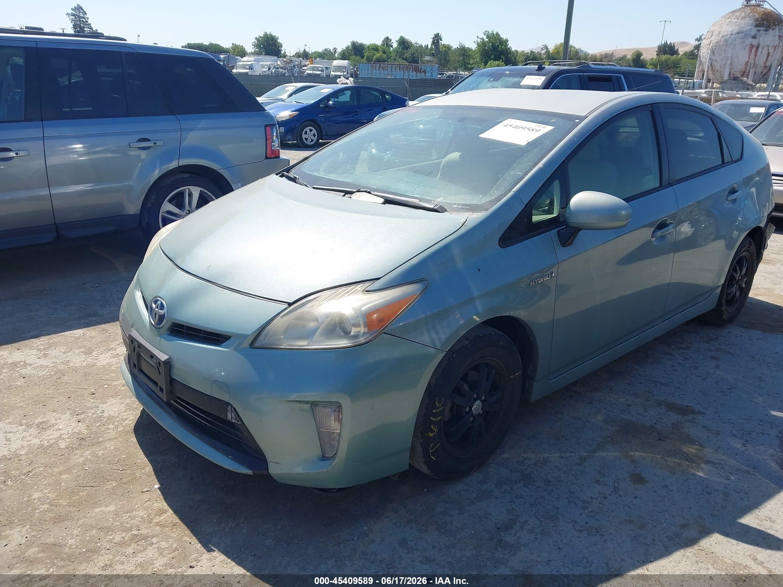 2012 Toyota Prius Two Light Blue vin: JTDKN3DU0C5465541
