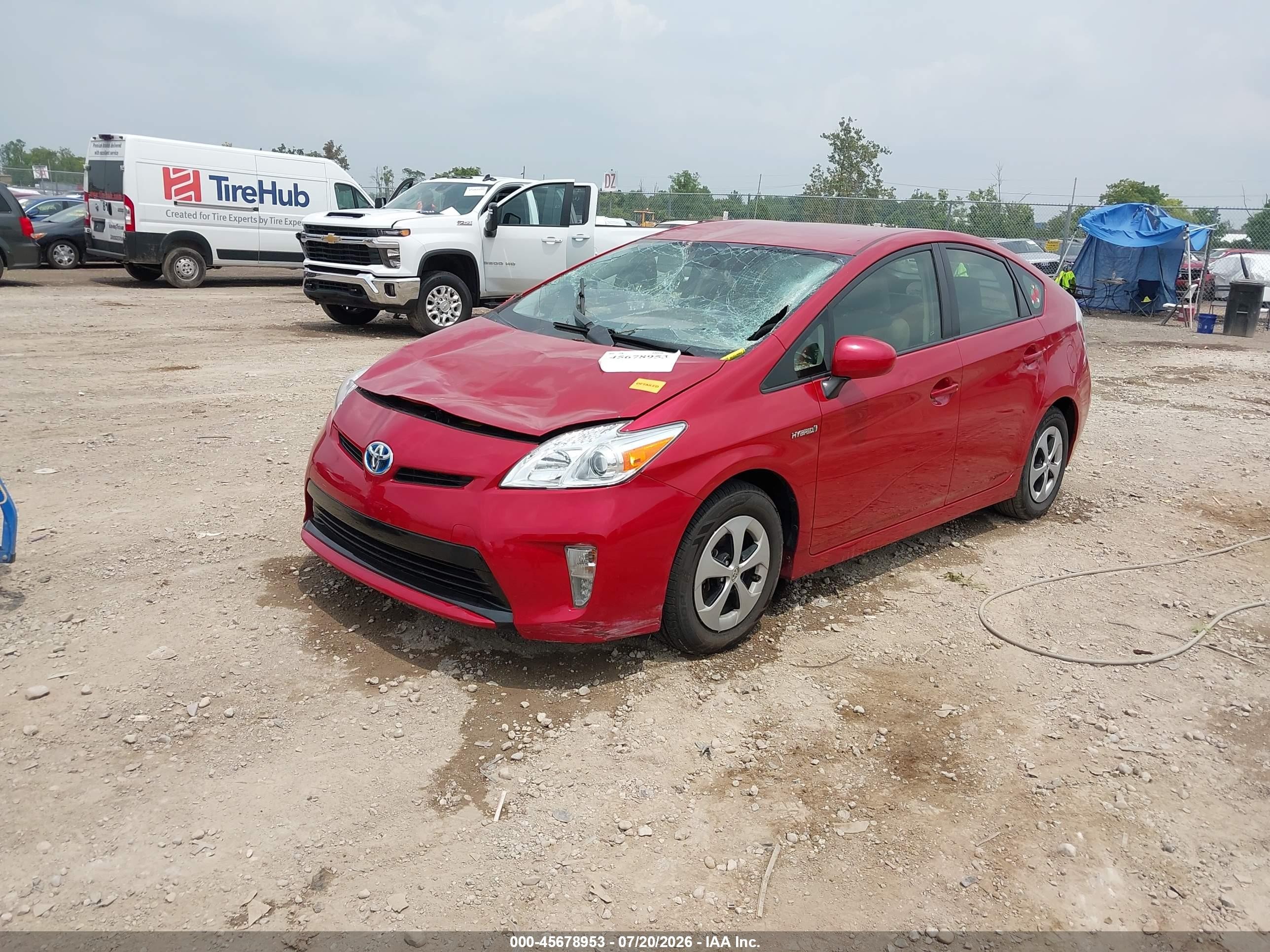 2014 Toyota Prius Three Red vin: JTDKN3DU0E0386029