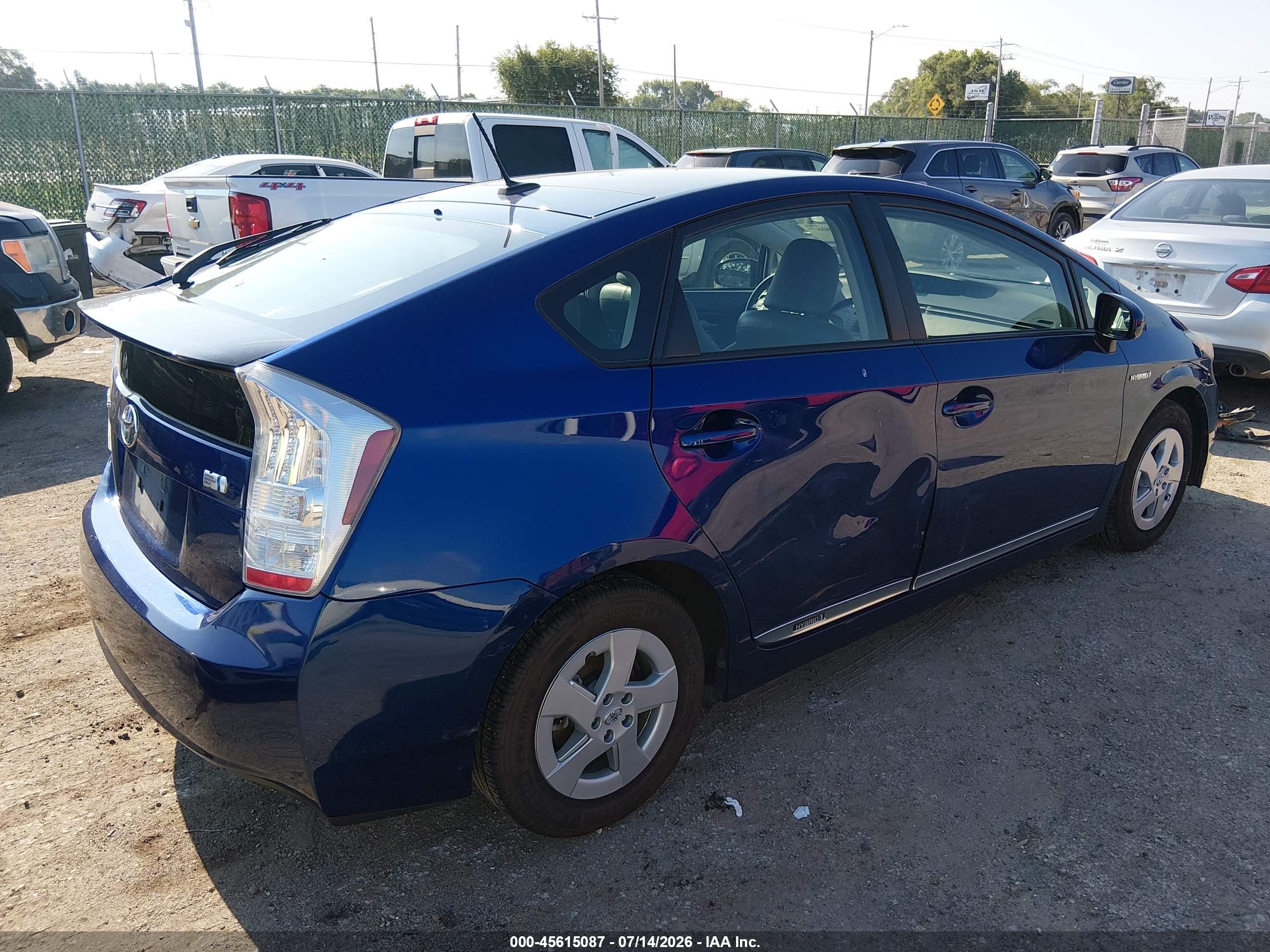 2010 Toyota Prius Iv Blue vin: JTDKN3DU1A0204591