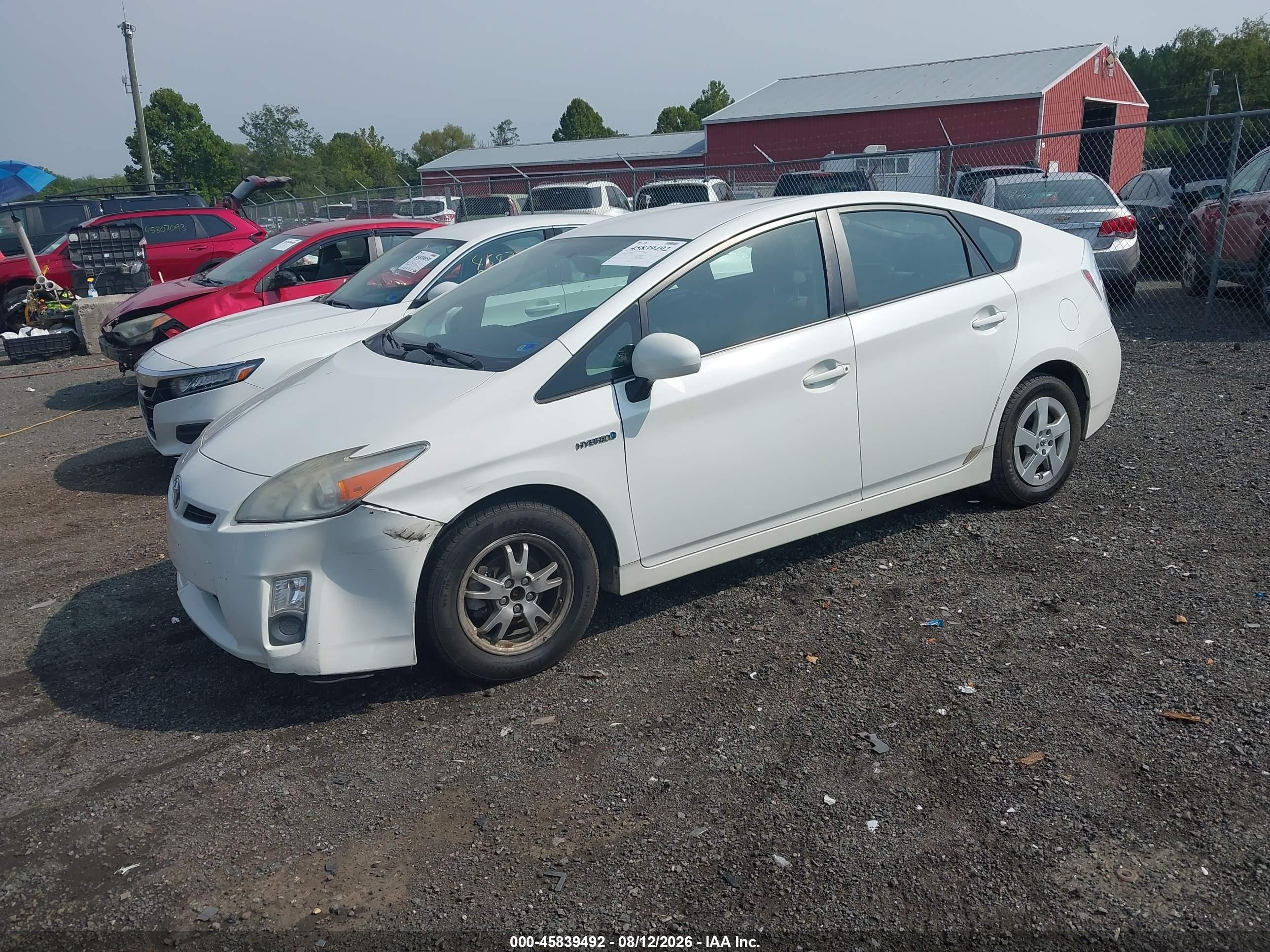 2010 Toyota Prius Ii White vin: JTDKN3DU1A0242953