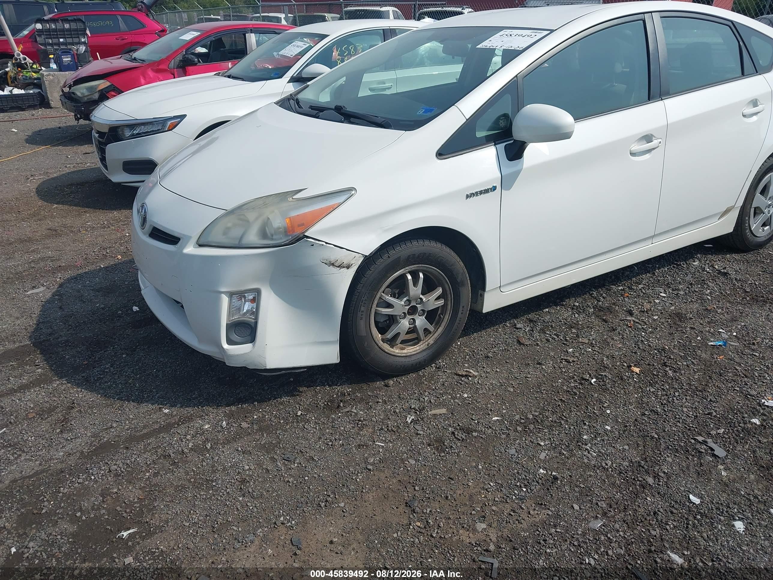 2010 Toyota Prius Ii White vin: JTDKN3DU1A0242953