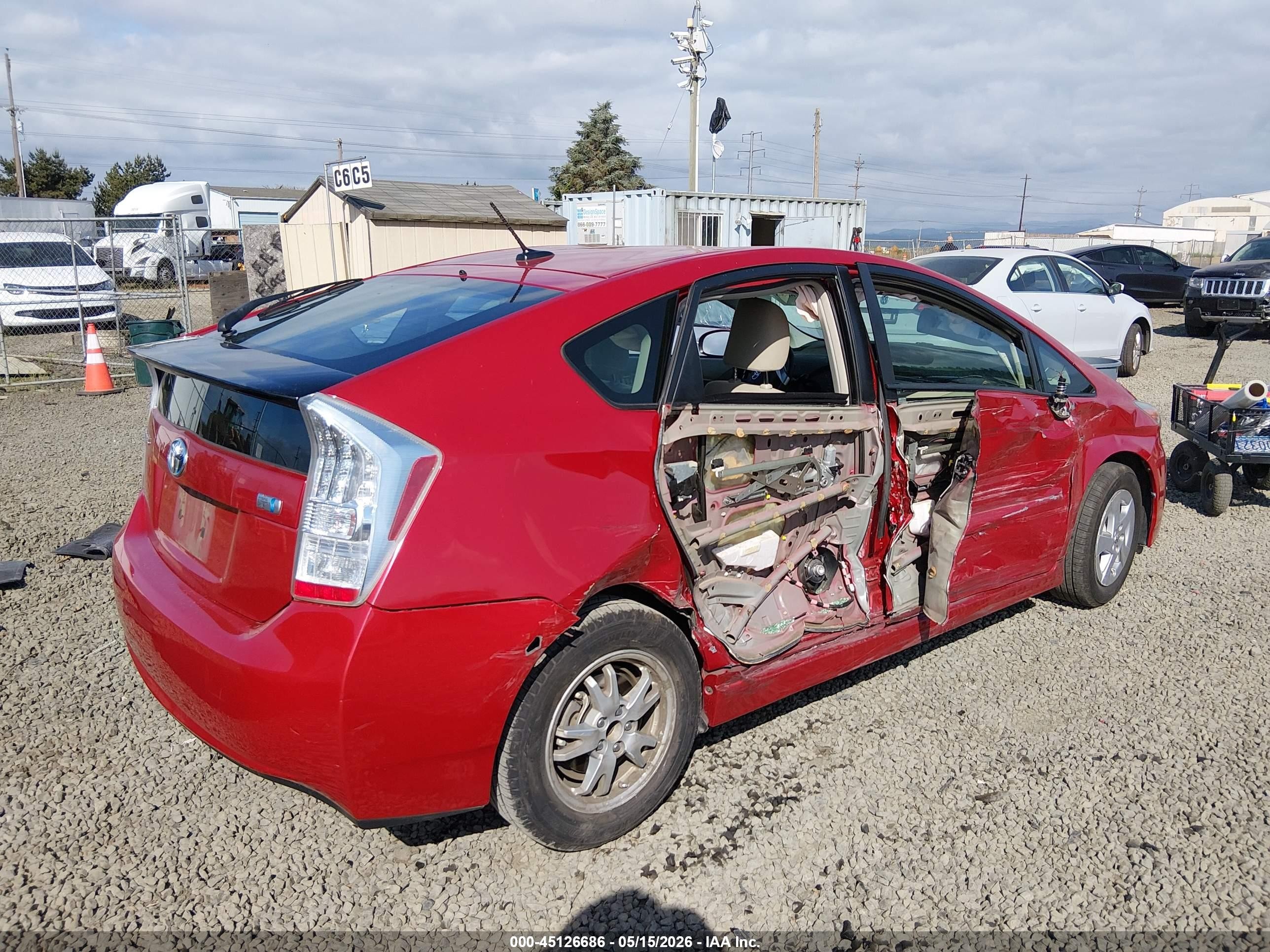2010 Toyota Prius Ii Red vin: JTDKN3DU1A0243987