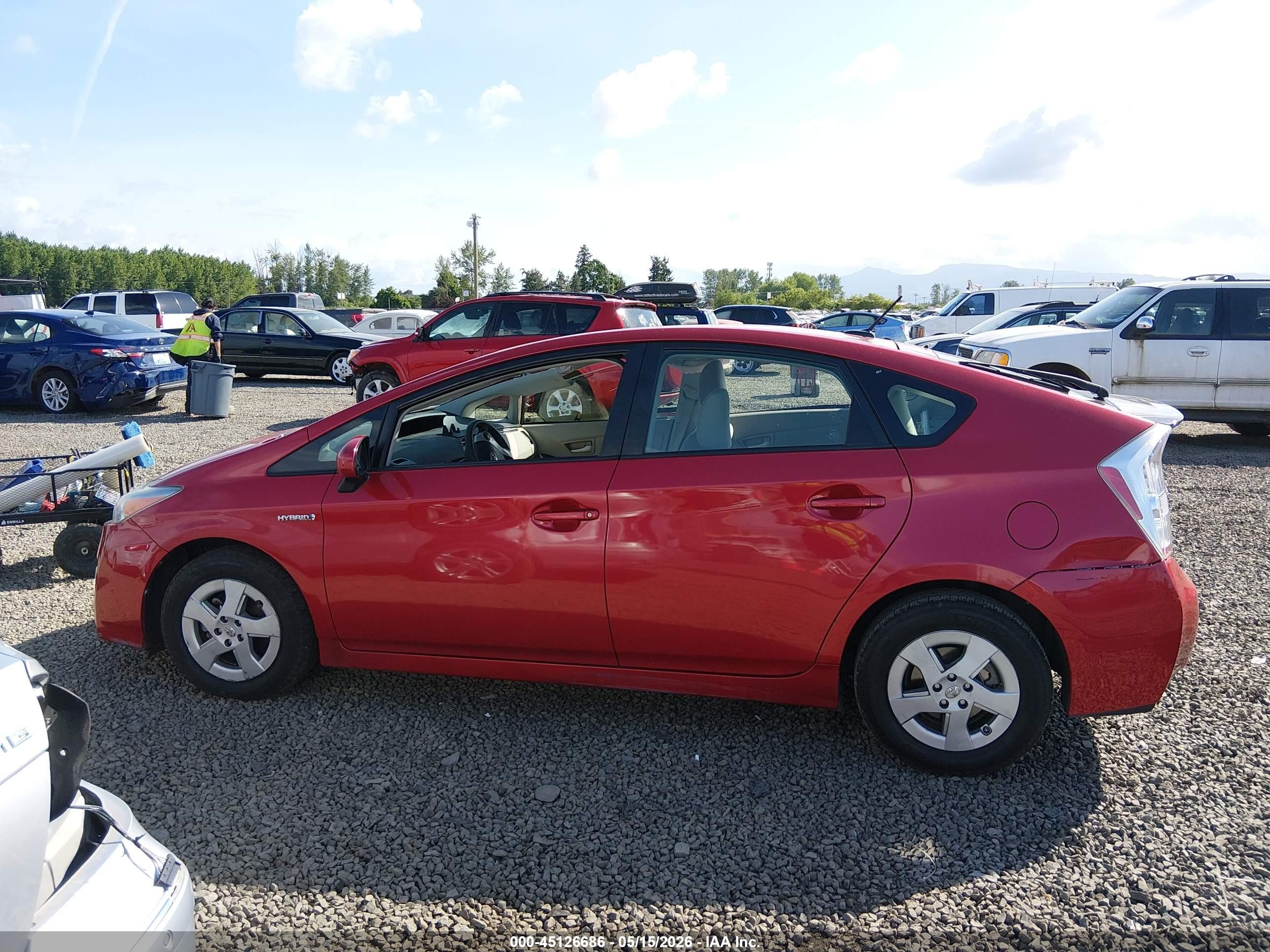2010 Toyota Prius Ii Red vin: JTDKN3DU1A0243987