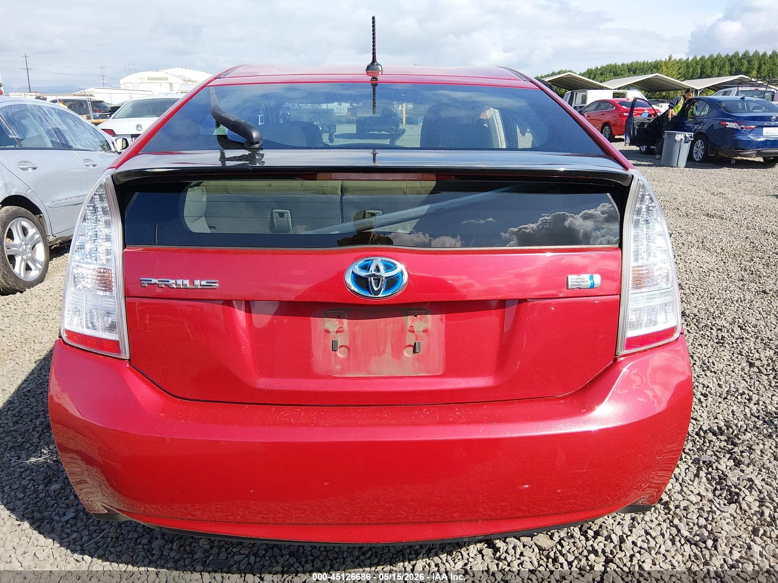 2010 Toyota Prius Ii Red vin: JTDKN3DU1A0243987